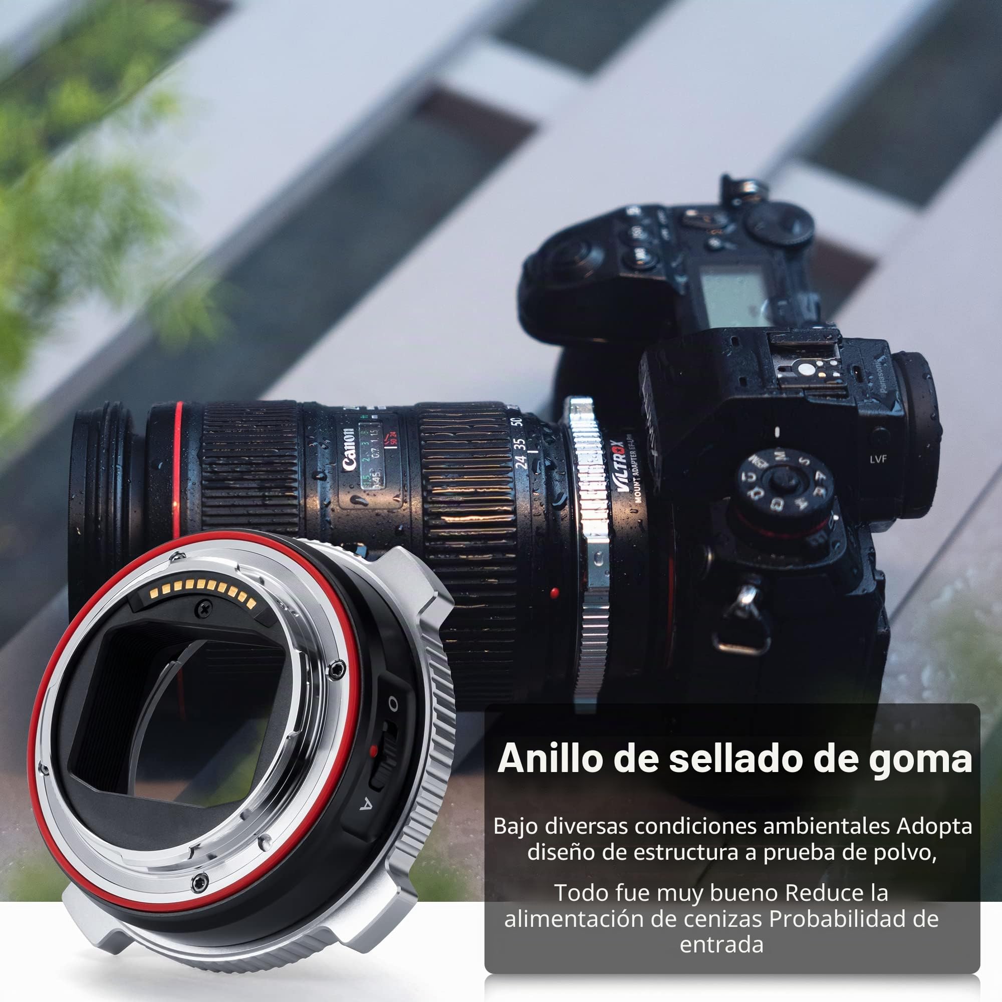 VILTROX EF-L Pro Adaptador Montura Lente Enfoque Automático Compatible con Lente EF/EF-S a cámara Montaje L Leica SL2/Lumix S1 S1H S5/Sigma