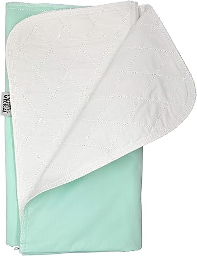 Miniatura 7 de Paquete de 2 almohadillas de cama lavables para incontinencia, protección urinaria absorbente, 32 x 34