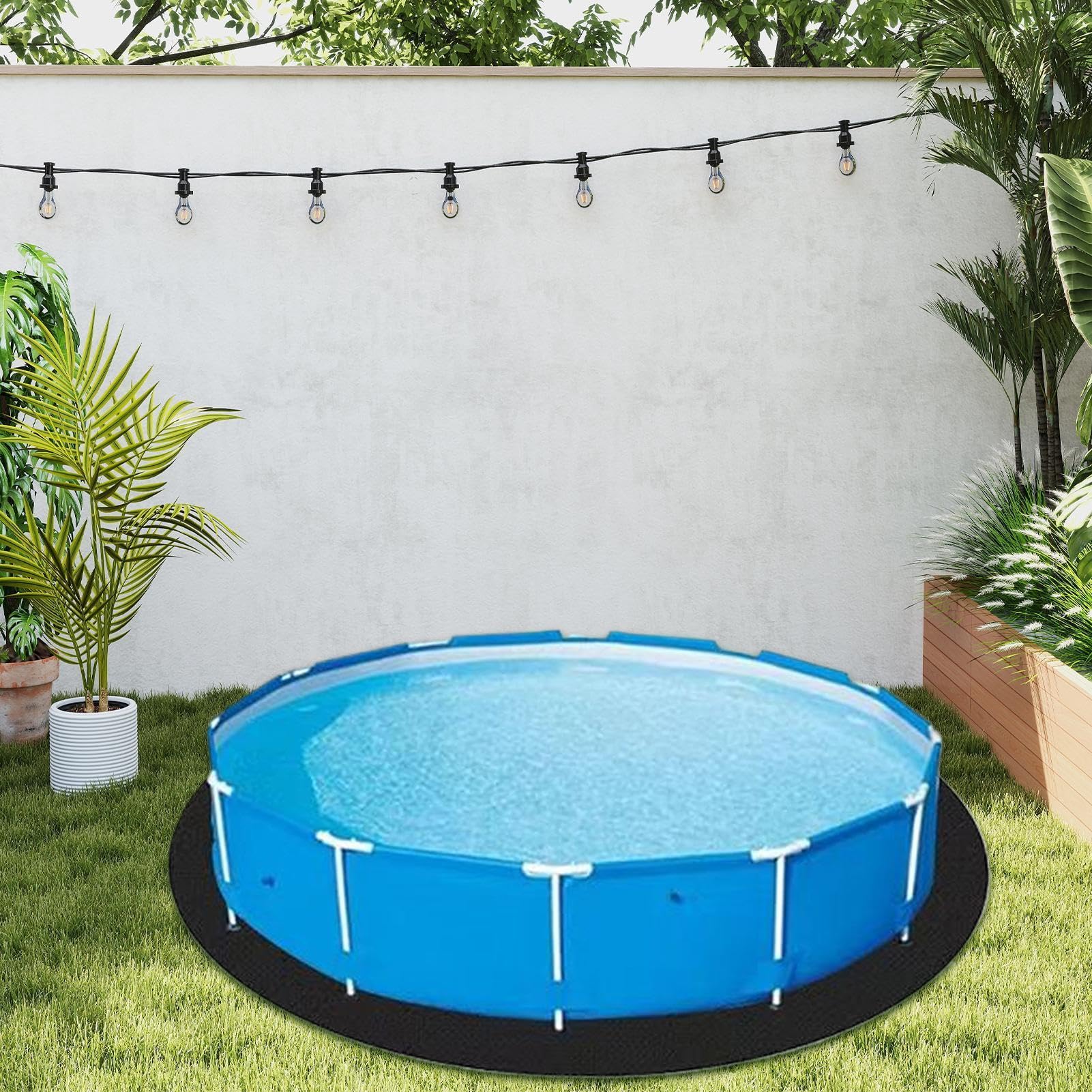 Tappetino da terra per piscina Materassino protettivo rinforzato e | Tappetino telo piscina fuori terra Esterno, nuoto, pavimenti, terrazze, stagni, scivoli, bambini, animali domestici