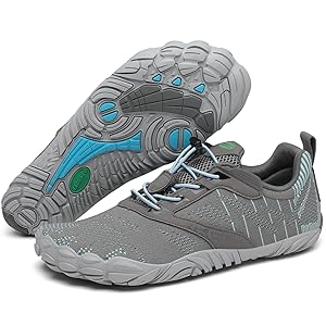SAGUARO Barefoot Shoes Donna da Uomo Trekking Leggero Minimaliste Scarpe Outdoor Sport da Trail Running Scarpe Grigio Nebbia 42 EU