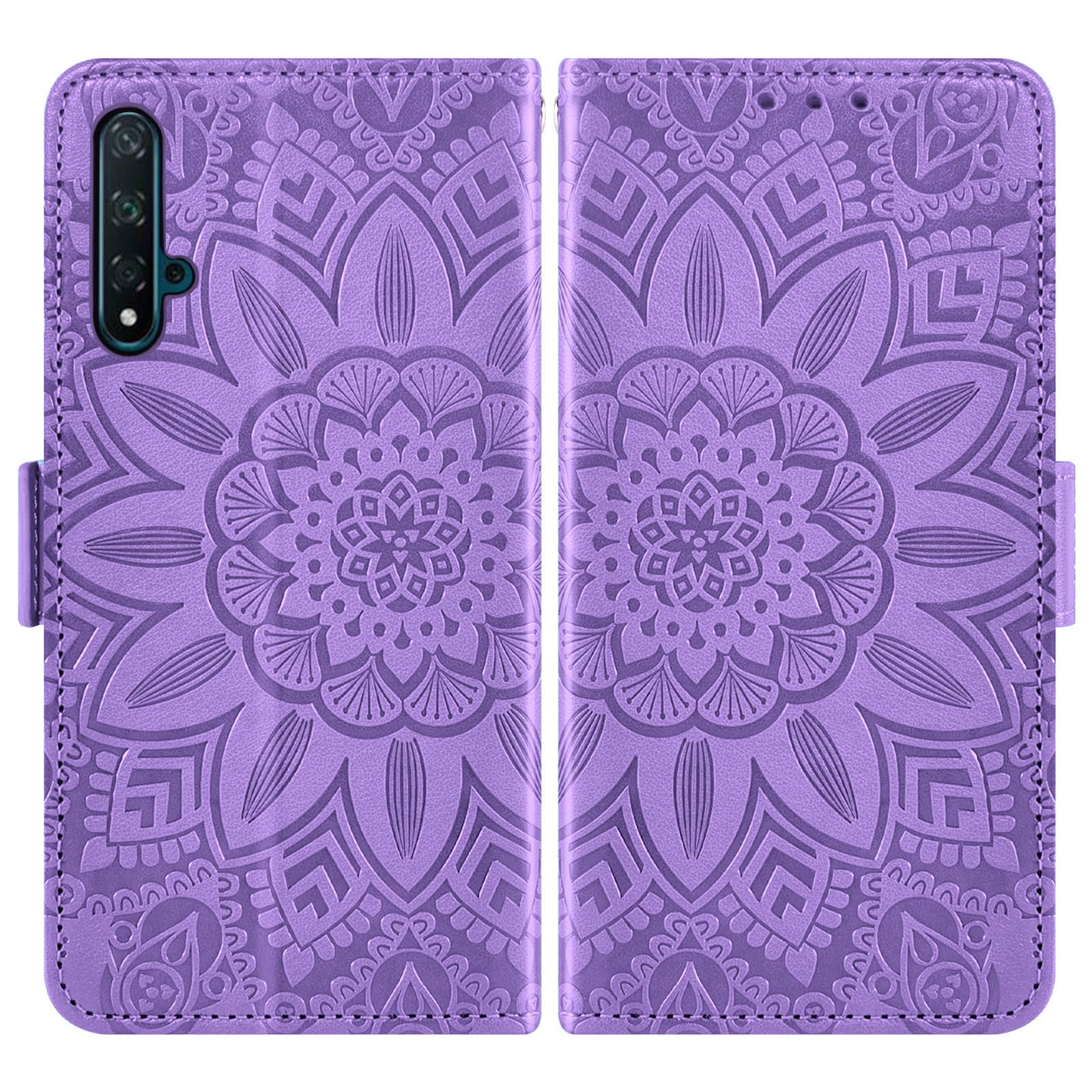 Asuwish Cover per Huawei Nova 5T/Honor 20 con Pellicola Vetro Temperato E Supporto Pelle Portacarte Libro Portafoglio Custodia per protettiva Hawaii Honor20 Pro 20S T5 YAL-L21 Cellulare Case Rosa