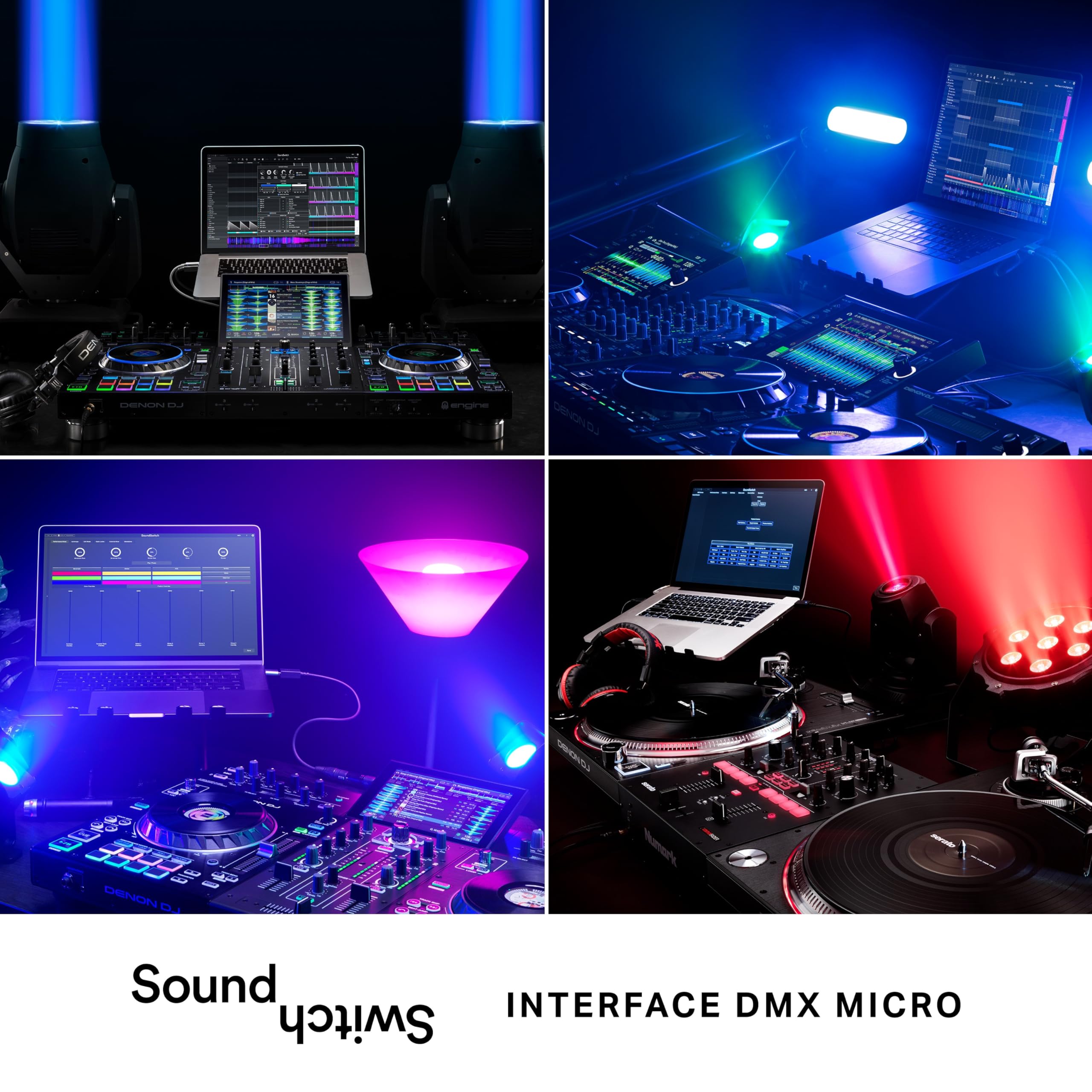 SoundSwitch DMX Micro Interface - USB Vers Interface DMX Ultracompacte avec 3 Mois D´Accès Gratuit au Logiciel SoundSwitch, Pour Creer et Personaliser des Jeux de Lumière et Des Eclairages de Scènes
