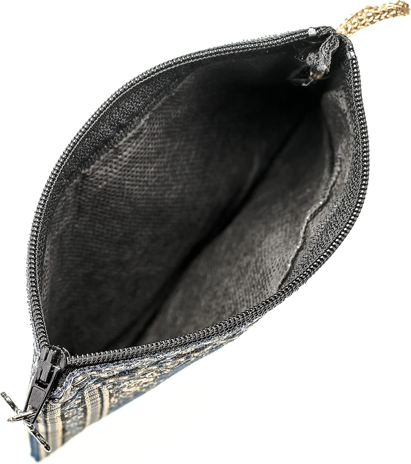 Intercession Hand-Woven Rosary Pouch, Made in Turkey with Premium Metallic Thread (Blue) - Image 3