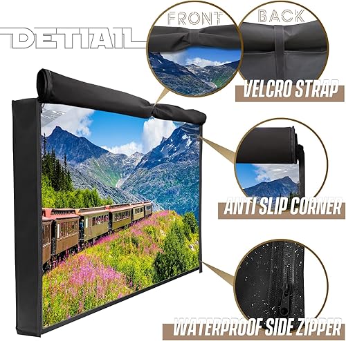 Miniatura 4 de IC ICLOVER Outdoor TV Cover 41-43 inch, 600D Heavy Duty 4 Season Weatherproof TV Screen Protector with Waterproof Zipper Velcro&Remote Control