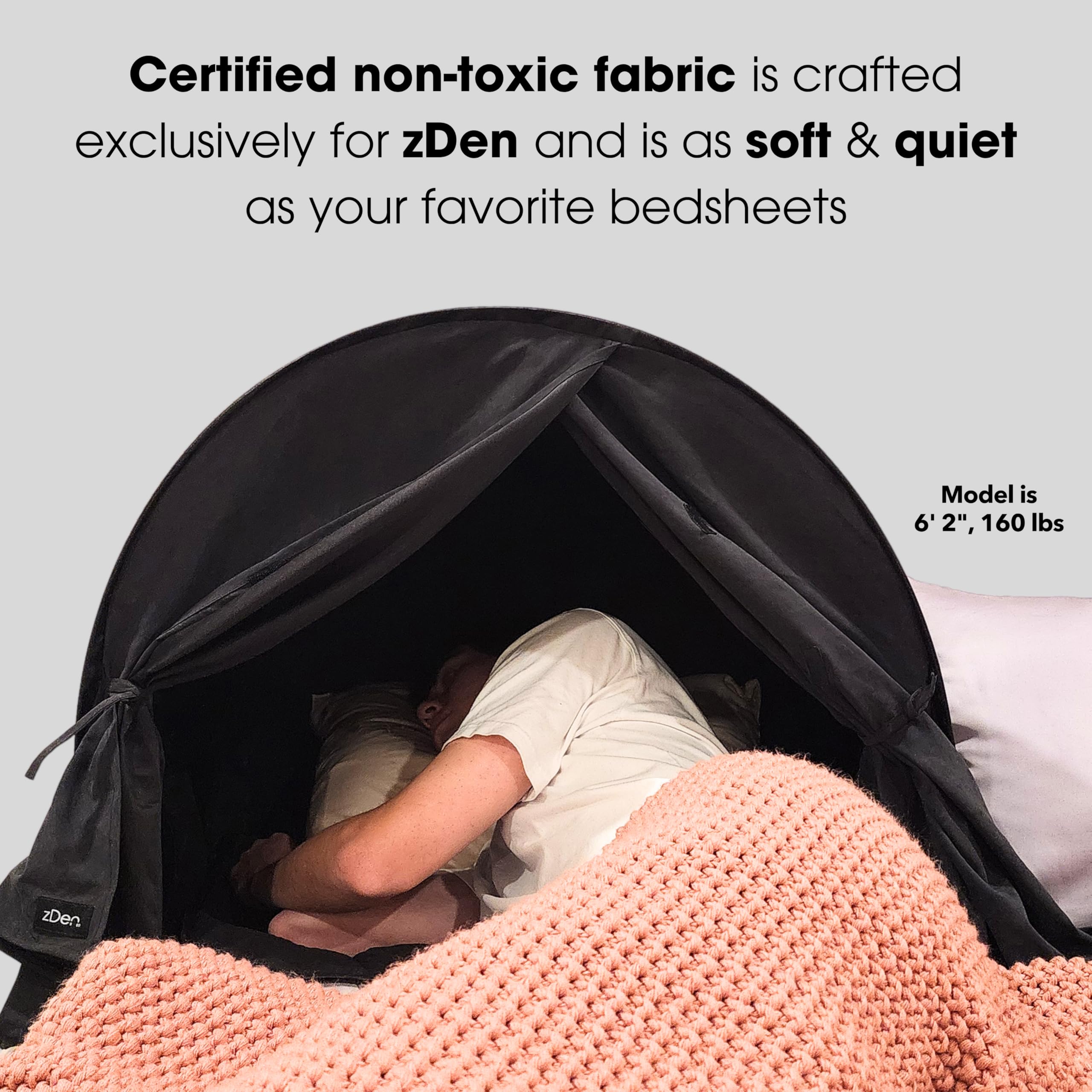 zDen® Personal Sleep Sanctuary, Blackout Sleep Tent Canopy, Adults & Kids
