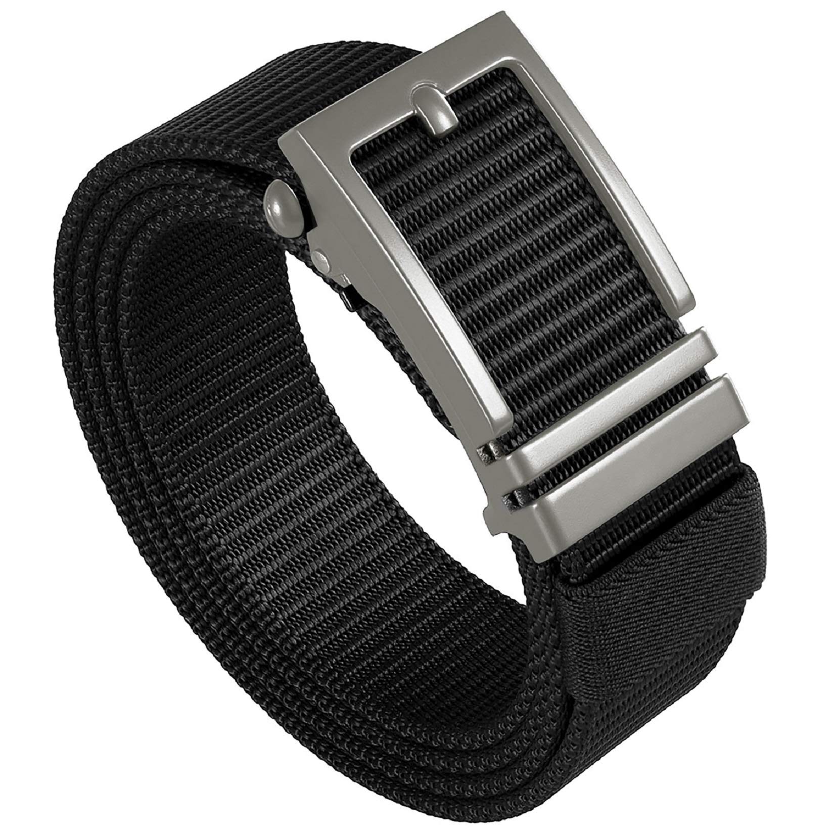 FAIRWINMen's Ratchet Web Belt,1.25 inch Nylon Automatic Buckle Belt,No Holes Invisible Belt for Men