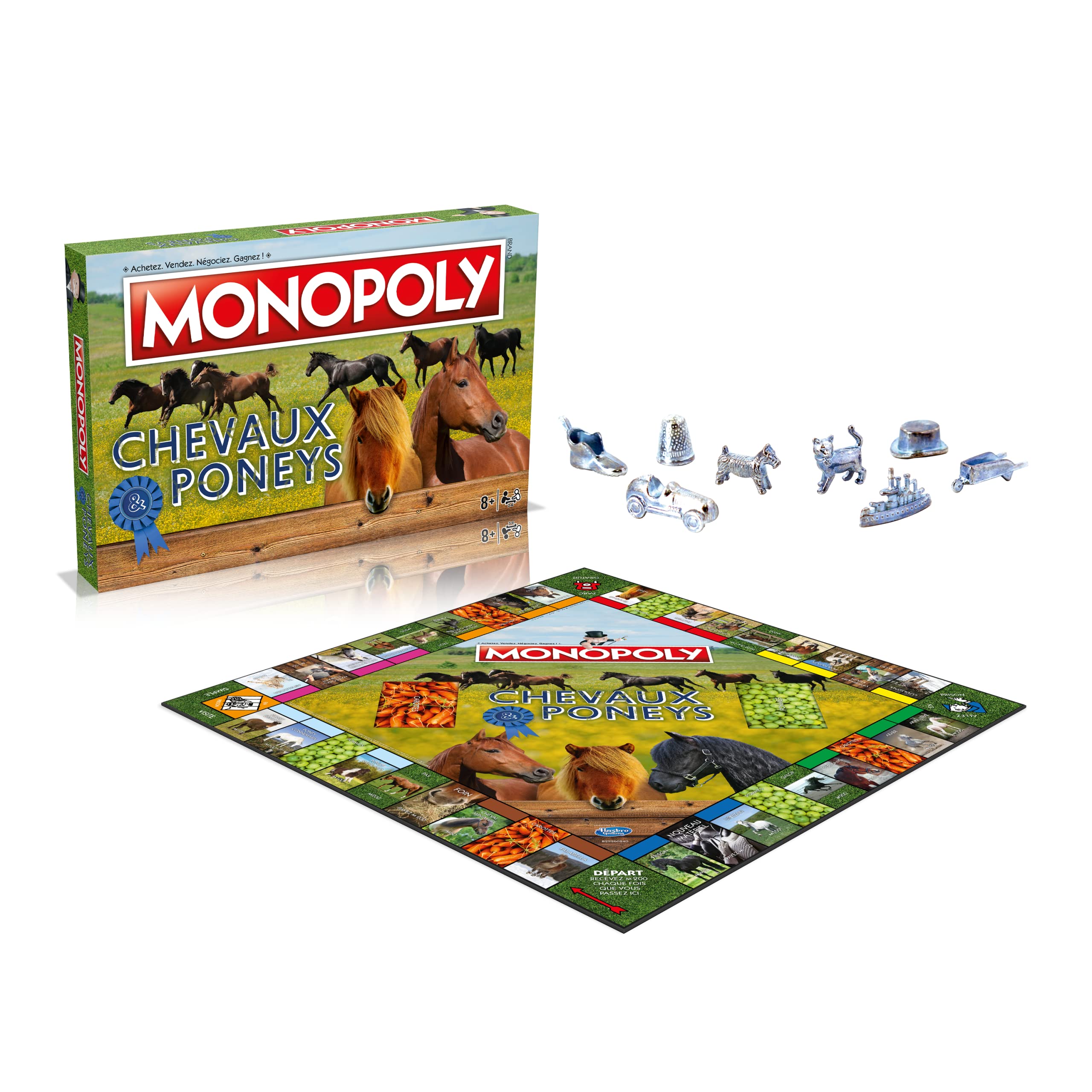 Winning Moves Monopoly Chevaux et Poneys en français - Jeu De Plateau 8+ - Jeu de Société pour 2 à 6 Joueurs - Jeux de Société Famille en français