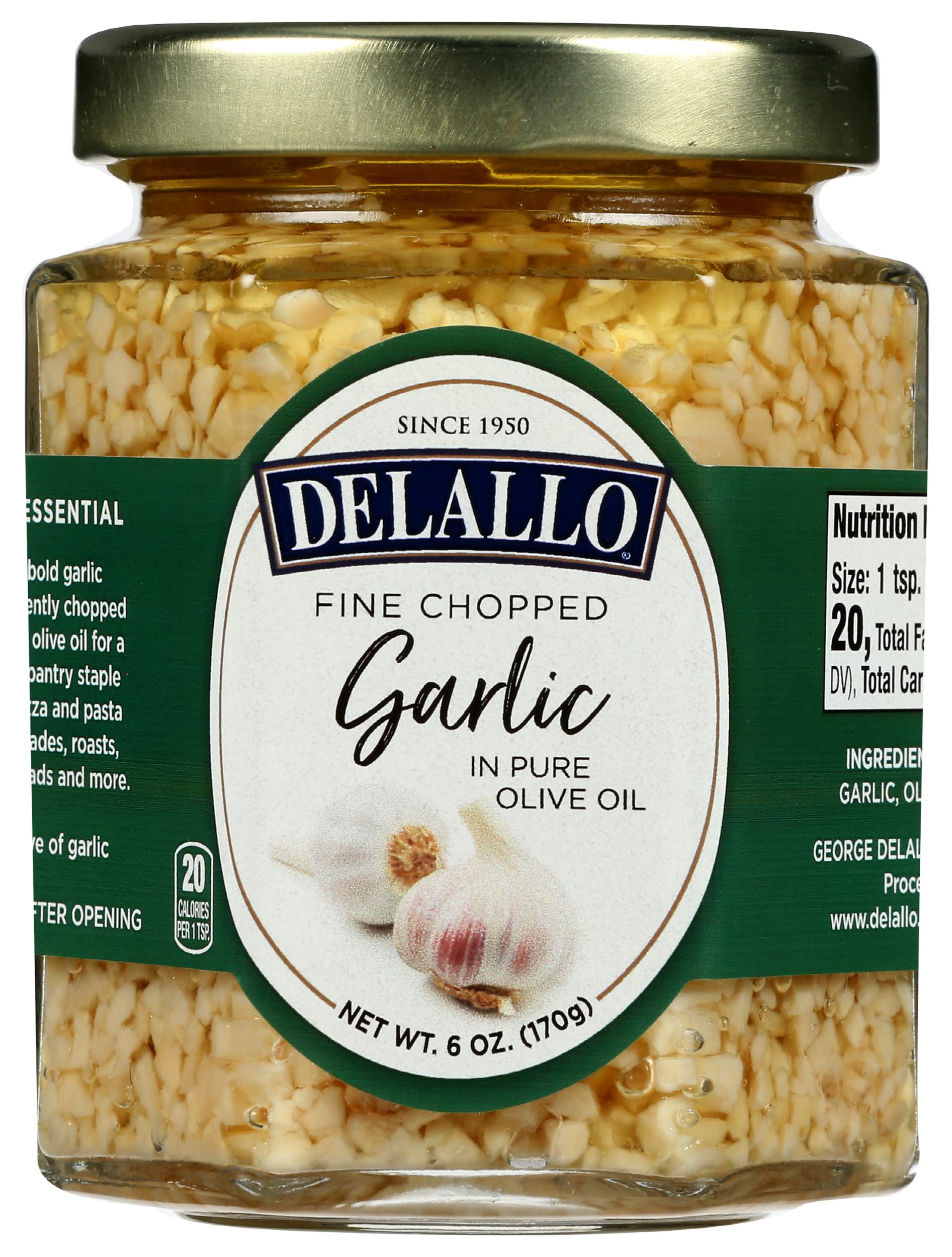 DeLallo Garlic Chopped Oil, 6 oz