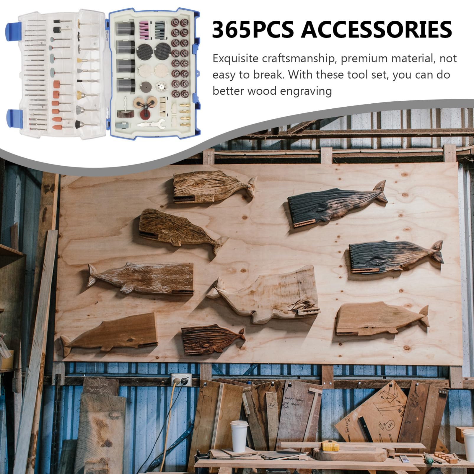 Alipis 365 Piezas Kit de Accesorios para Herramientas Rotativas con Caja de Almacenamiento Herramientas de Pulido y Tallado para Diversas Necesidades