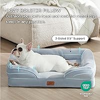 Vista 555 de Bedsure - Cama ortopédica XXL para perros, sofá cama lavable para perros gigantes, espuma de soporte con funda extraíble y lavable, forro Marrón