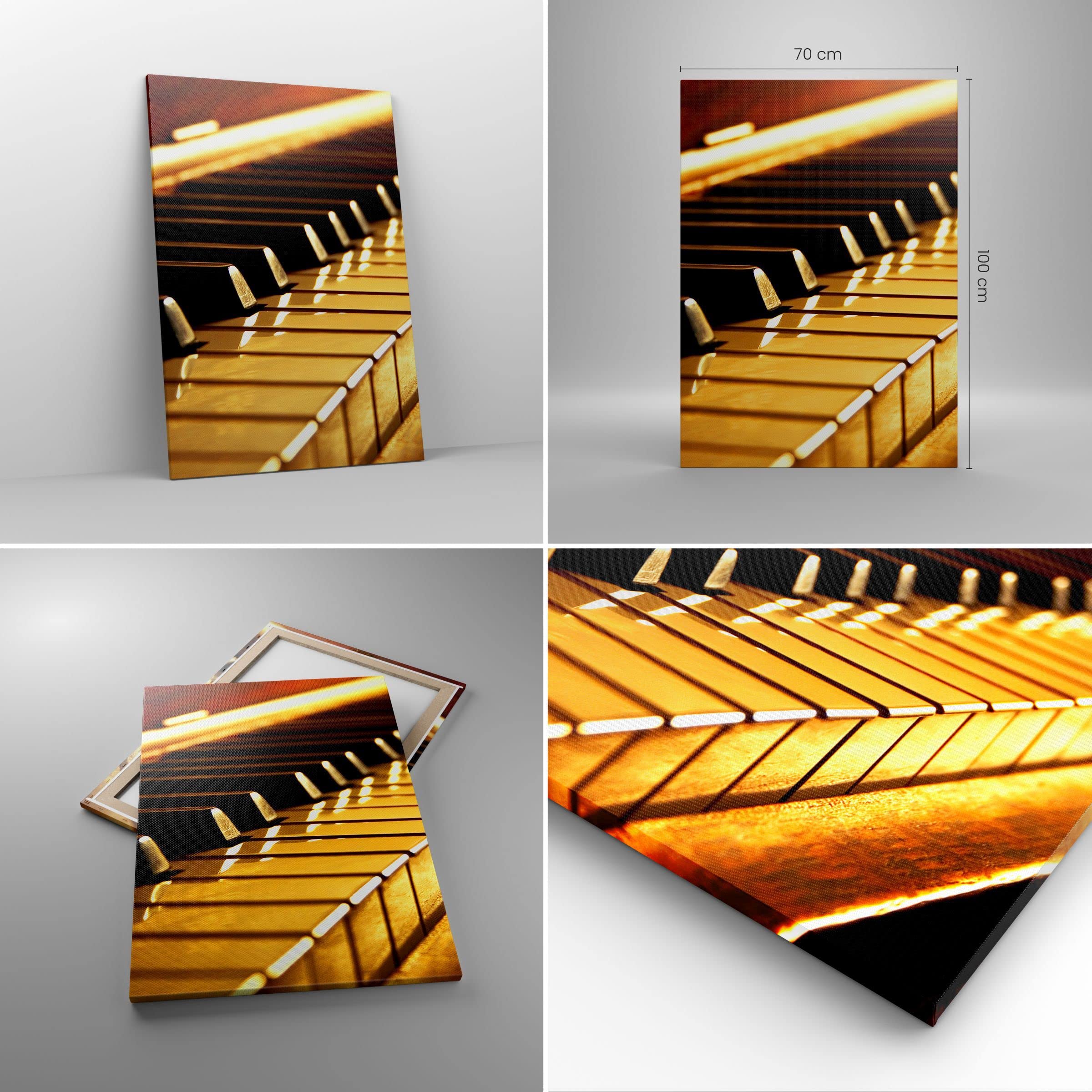 ARTTOR Leinwandbild 70x100 cm Wandbild Musik - 2200 | Klavier Konzert Vertikal Groß Wanddekoration Wohnzimmer Schlafzimmer Wandkunst Wanddeko Wand Kunstdruck Küche ARTTOR