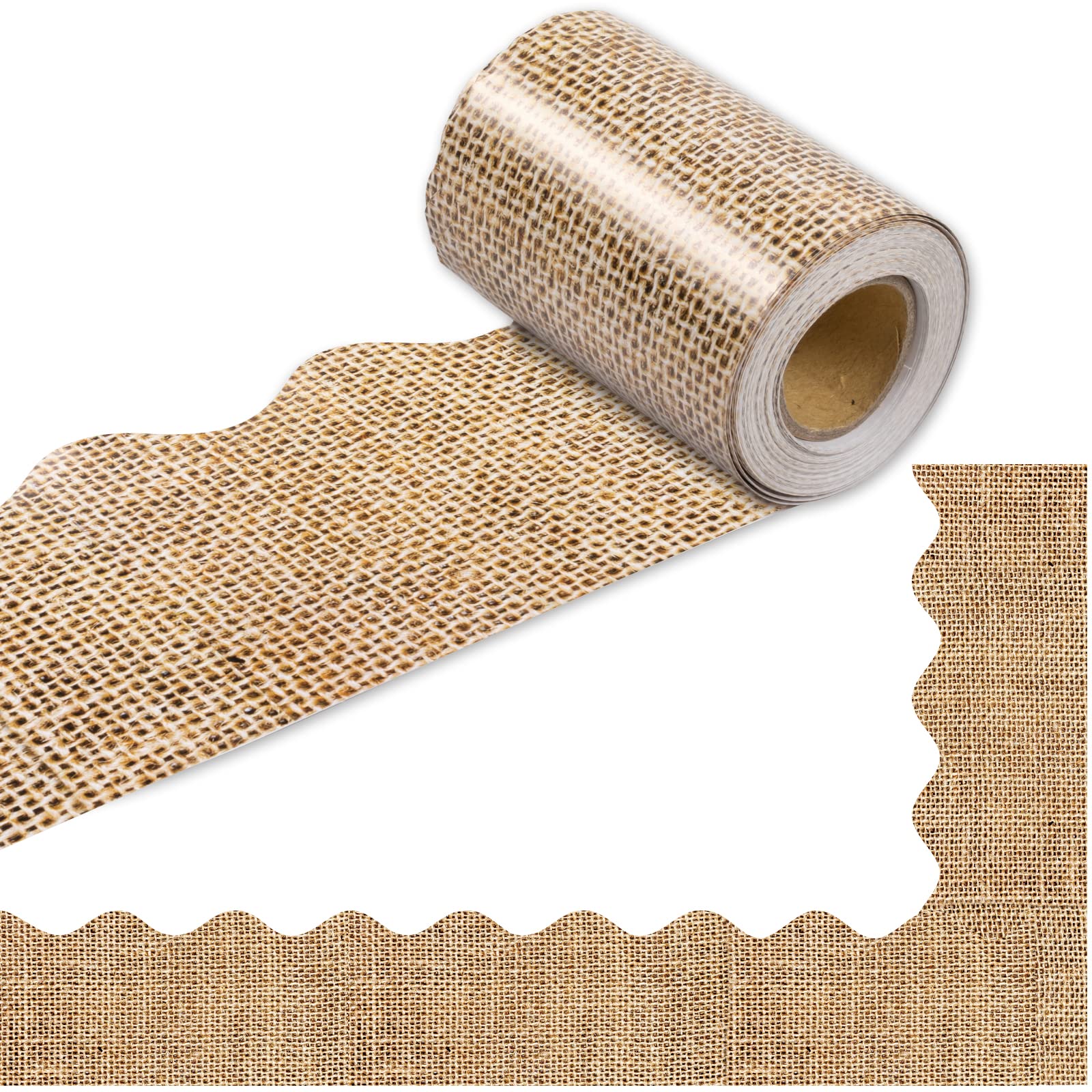 Buy 72ft Bulletin Board Border Decorations 2 Rolls Burlap Scalloped