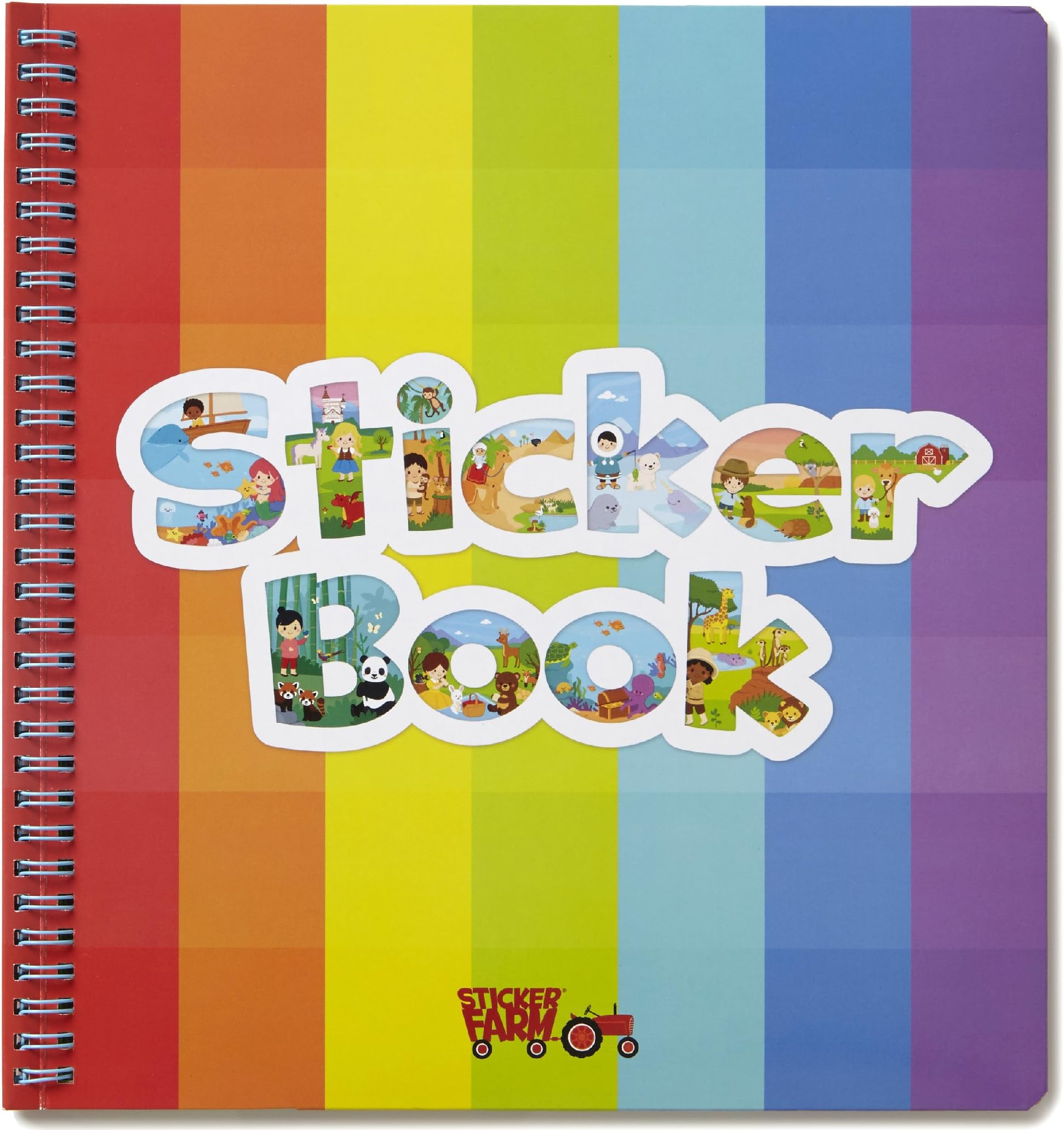 Sticker Farm Original Series Large (10 x 10.5 in) Reusable Sticker Album for Collecting, Boys and Girls - Large Starter Activity Album with 75+ Puffy Stickers to Start Collection