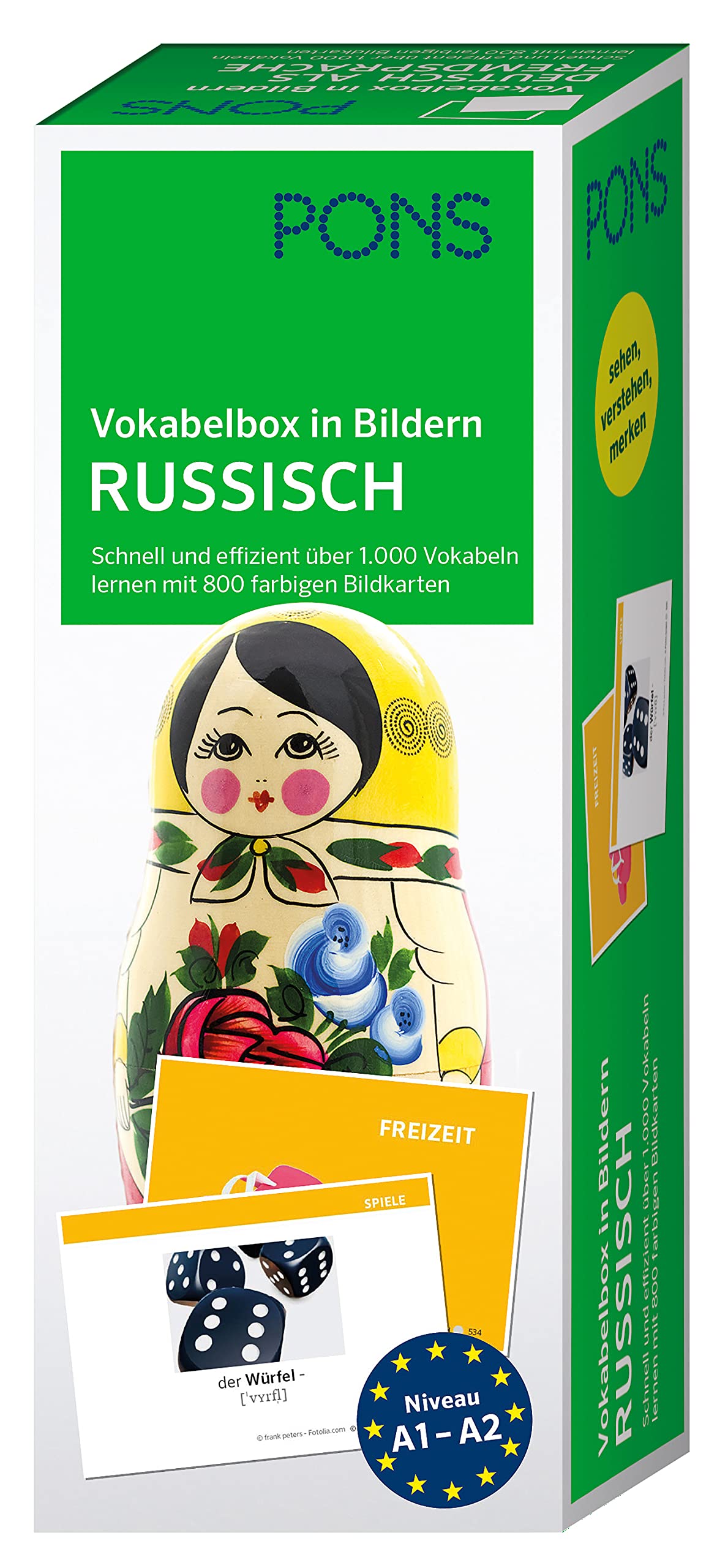 PONS Vokabelbox in Bildern Russisch: Schnell und effizient über 1.000 Vokabeln lernen mit 800 farbigen Bildkarten
