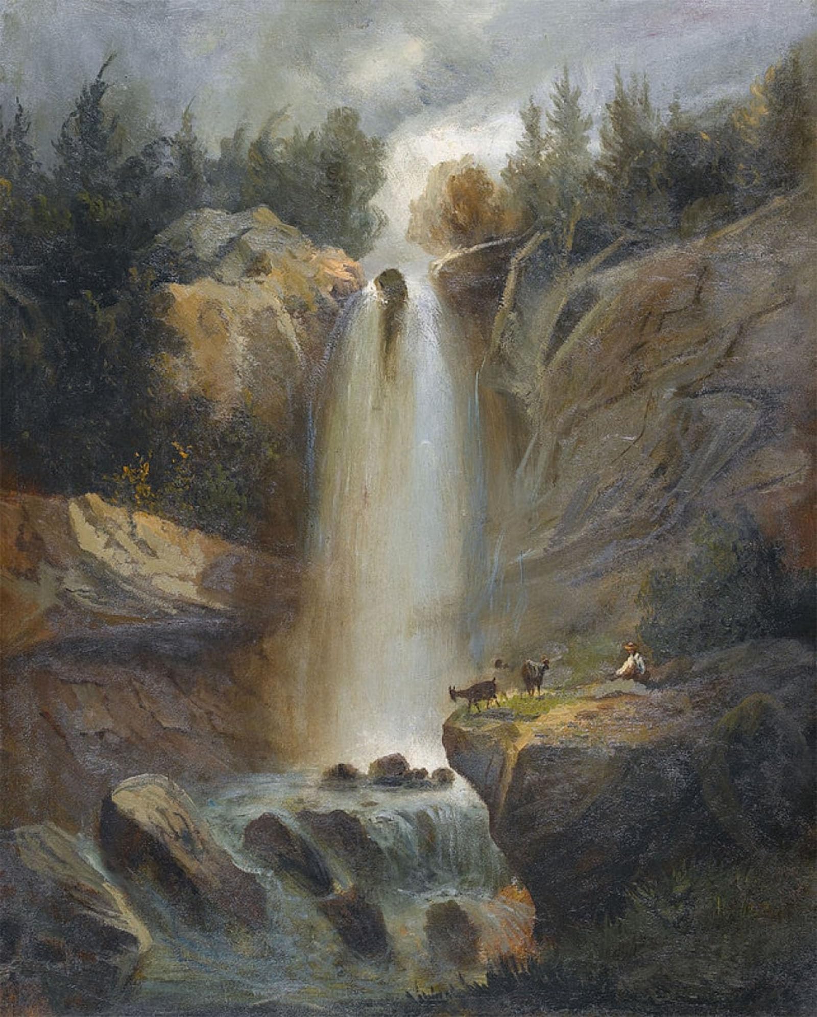 ARTXLXXBN Famous Art Print Poster Vintage Wall Art the Upper Reichenbachfall by Ferdinand Hodler Canvas Art Poster for Home Decor 60x90cm