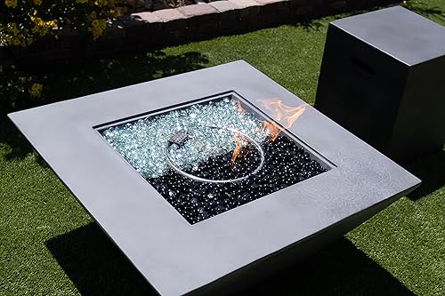 Miniatura 5 de AKOYA Outdoor Essentials Gotas redondas de vidrio de fuego de 10 libras, cuentas de cristal templado reflectantes decorativas de 34 pulgadas, bolas