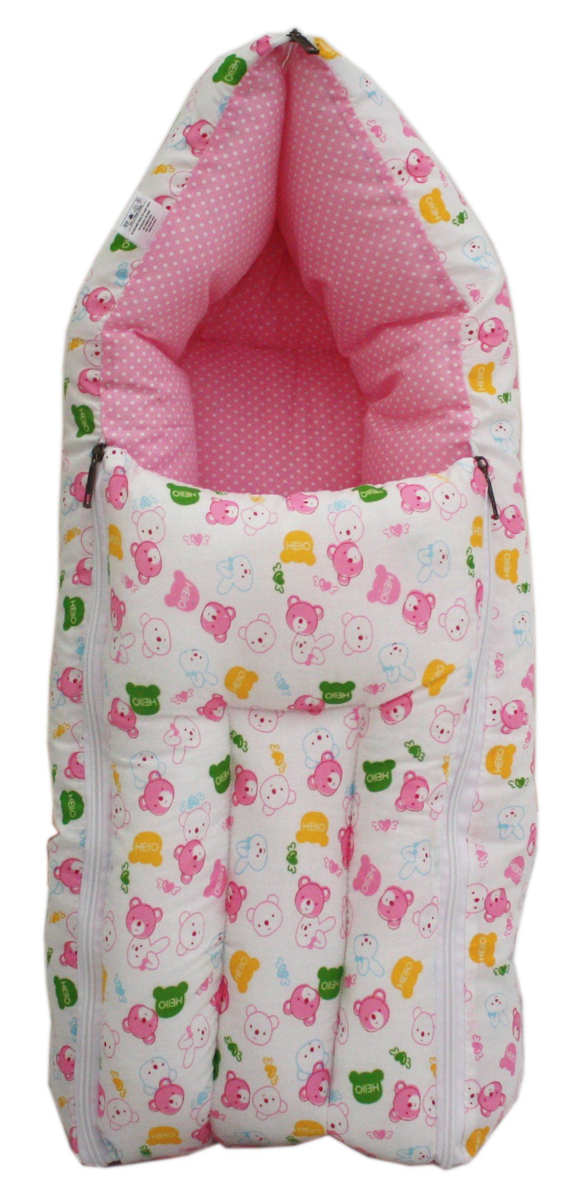 Amardeep Pink Color Baby Sleeping Bag Cum Baby Carry Bag 64 * 41 cms