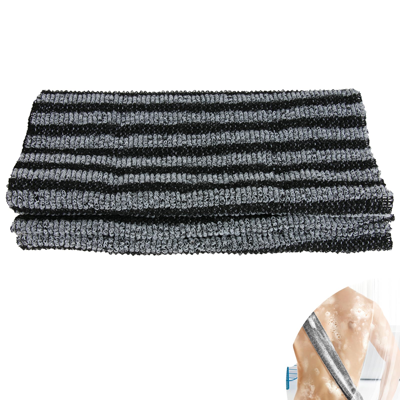 Back Scrubber Exfoliating Towel Extra Long Japanese Washcloth Loofah Back Face Washers Cloths Loofah Net Natural Body Deep Exfoliator Scrub Skin Clean Care Bathroom Accessories for Shower Men Women