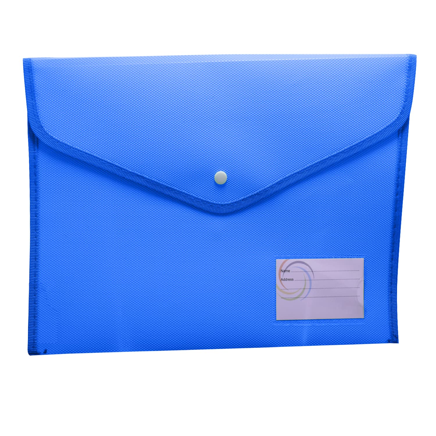 Shuban 4 Pcs Transparent Poly-Plastic File FS Letter Document Storage Bag Snap Button Closure - Ideal File Folder for Certificates and Important Documents Organizer (Assorted Color)