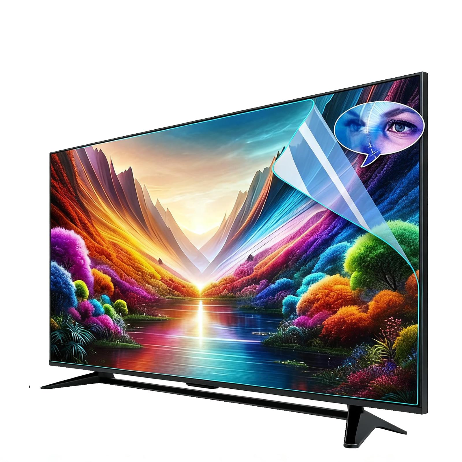 Generisch Bildschirmschutz Für Fernseher Und Monitor, Blaulichtfilter Und Uv-Schutz, Matte Antireflex-Folie, Ultraklare Abdeckung Für Außenbereiche Zum Schutz Der Augen (50" 1101 * 620mm)