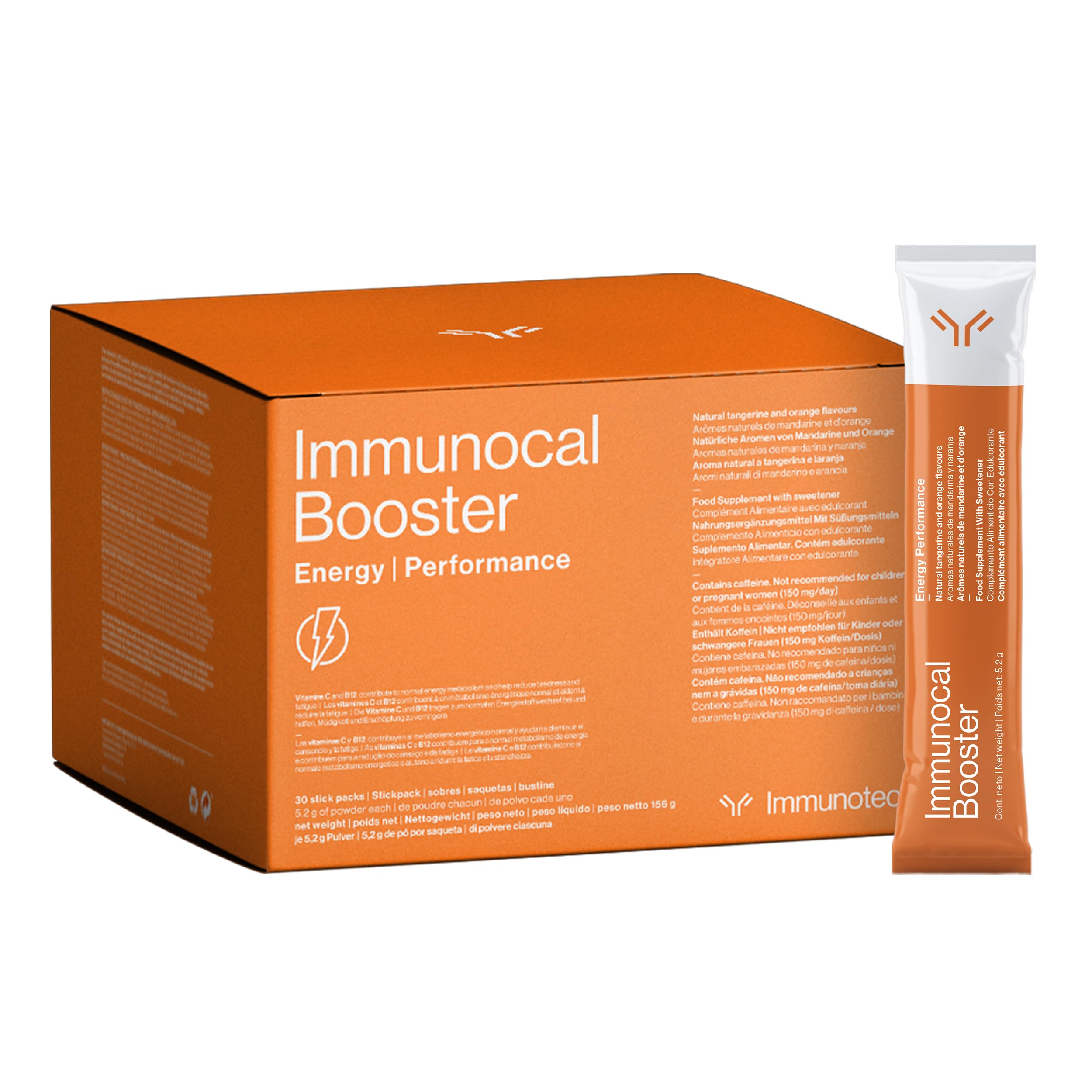 Immunocal Booster® Energy Performance – Rapid Energy, 3 Natural Sources of Caffeine (Coffee, Green Tea, Guarana), Nrf2 Activator, 15-Cal, Supports Focus + Alertness | Gluten & Sugar Free | 30 Servings