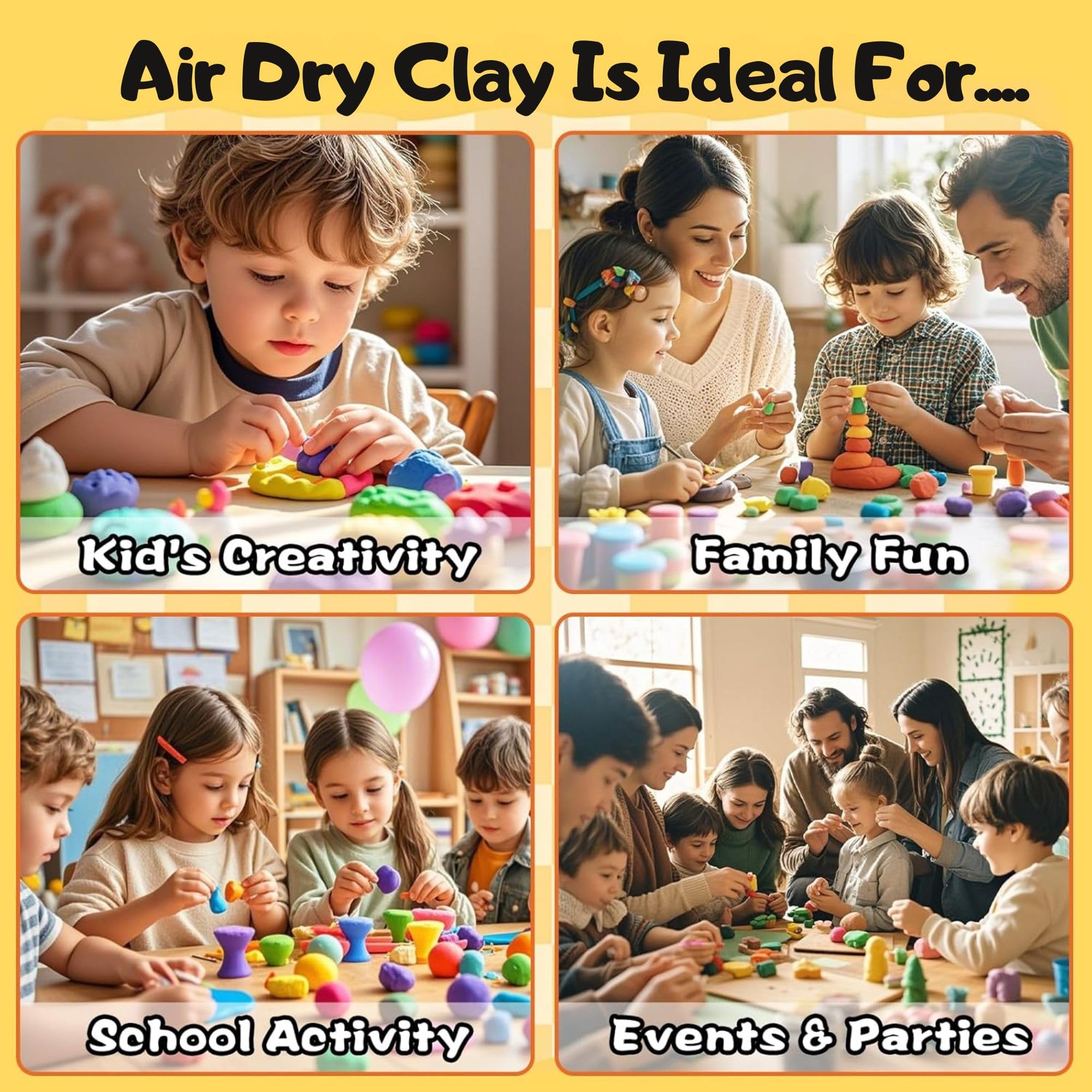 Graphene Clay Set - 24 Colors Air Dry Modeling Clay for Kids -8
