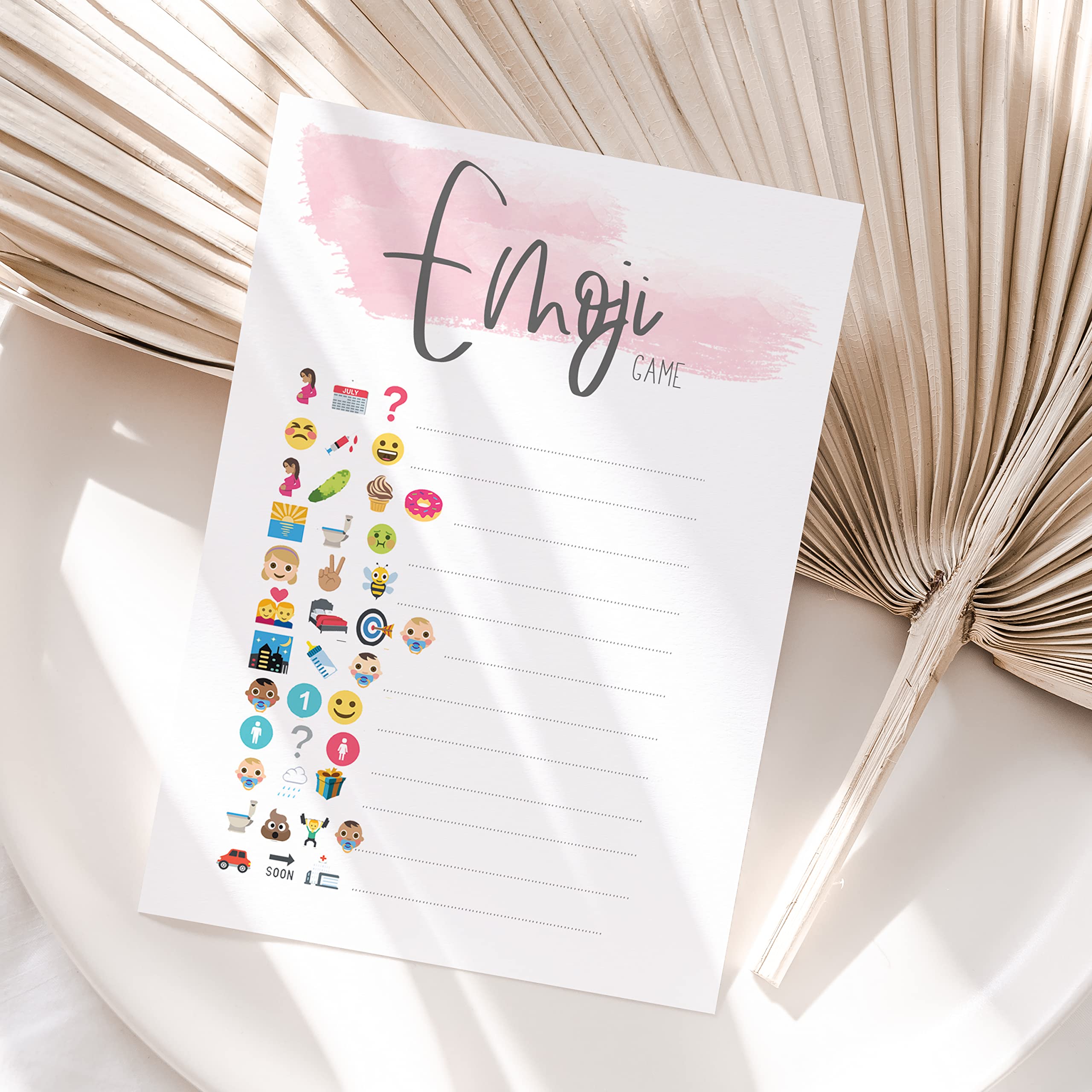 The Little Party Company Baby Shower Games - Confezione da 5 giochi per baby shower, 10 giocatori, design minimalista ed elegante, unisex, formato A5 (BSOB5