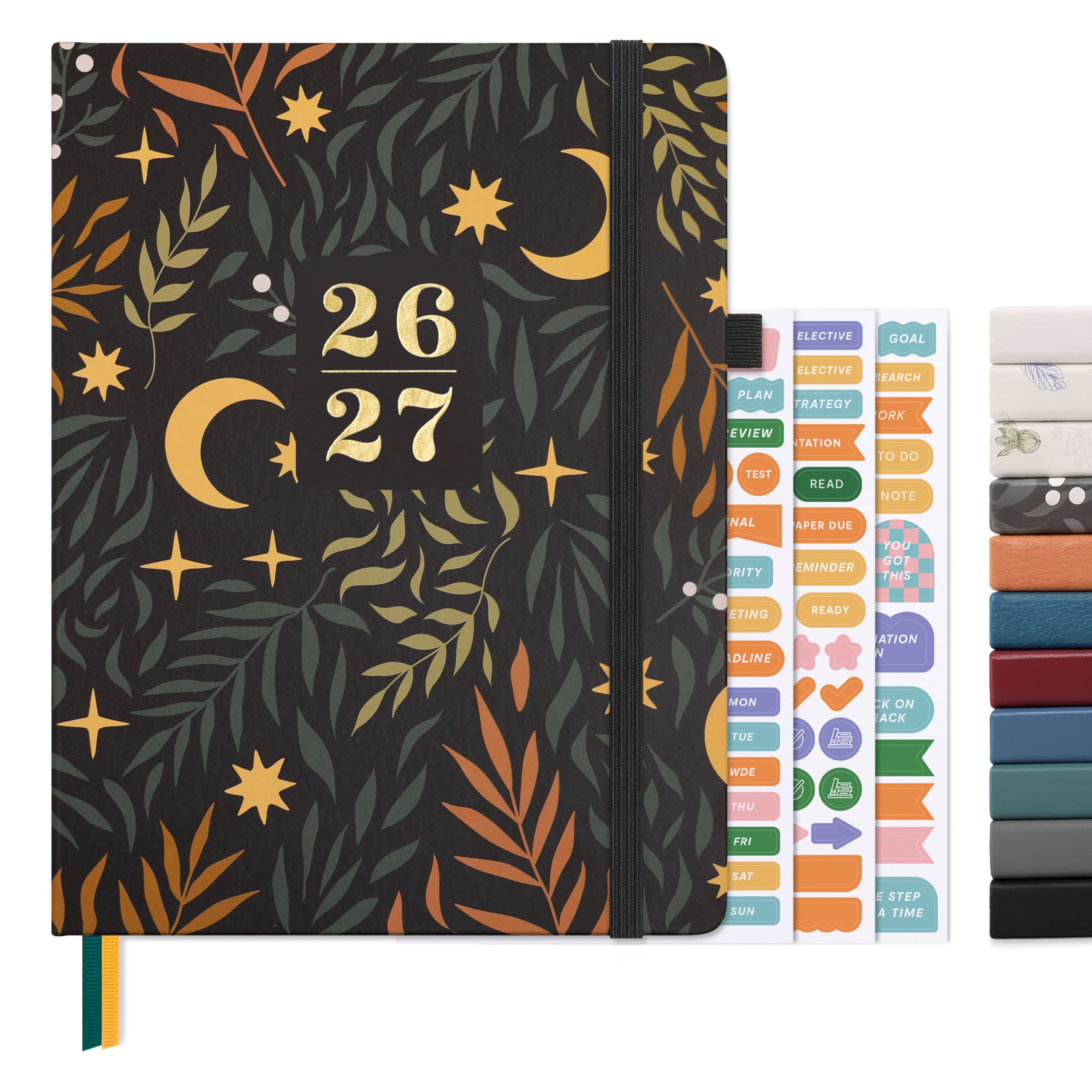 And Per Se Academic Planner 2026-2027 โ Weekly & Monthly Planner, July 2026 to June 2027, B5 Leather Hardcover with Inner Pocket โ Student & Teacher Organizer, 7.5" x 10"(Lunar Leaf)