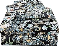 Vista 31 de JSD Juego de sábanas florales azul marino, tamaño individual, sábanas de microfibra impresas de 3 piezas, bolsillo extra profundo, sin arrugas