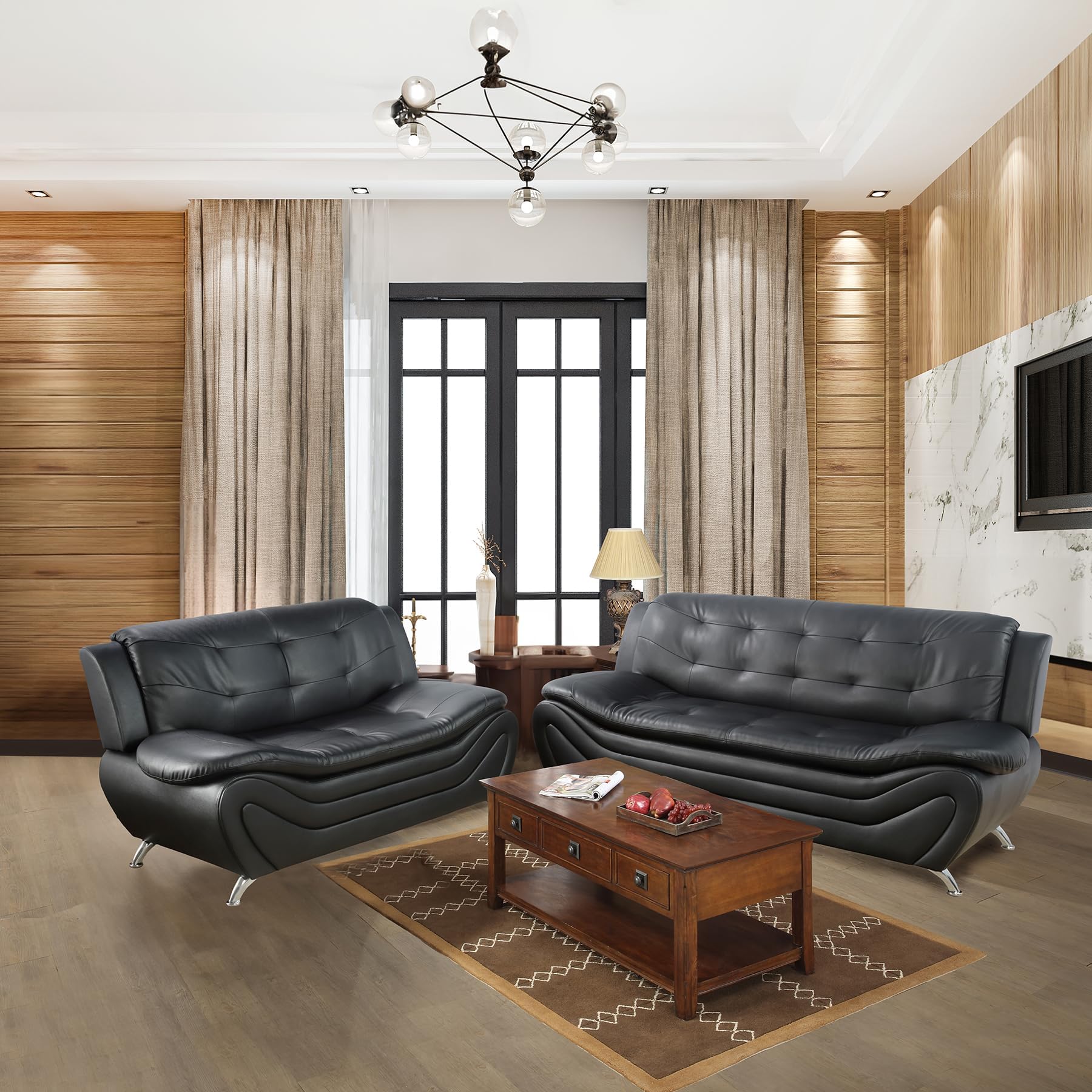 Beverly Fine Furniture2 Piece Faux Leather Living Room Set