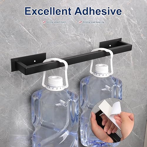 Miniatura 3 de NearMoon Toallero de baño autoadhesivo cuadrado de acero inoxidable, estante de pared para colgar en el colgador adhesivo, estilo contemporáneo, sin