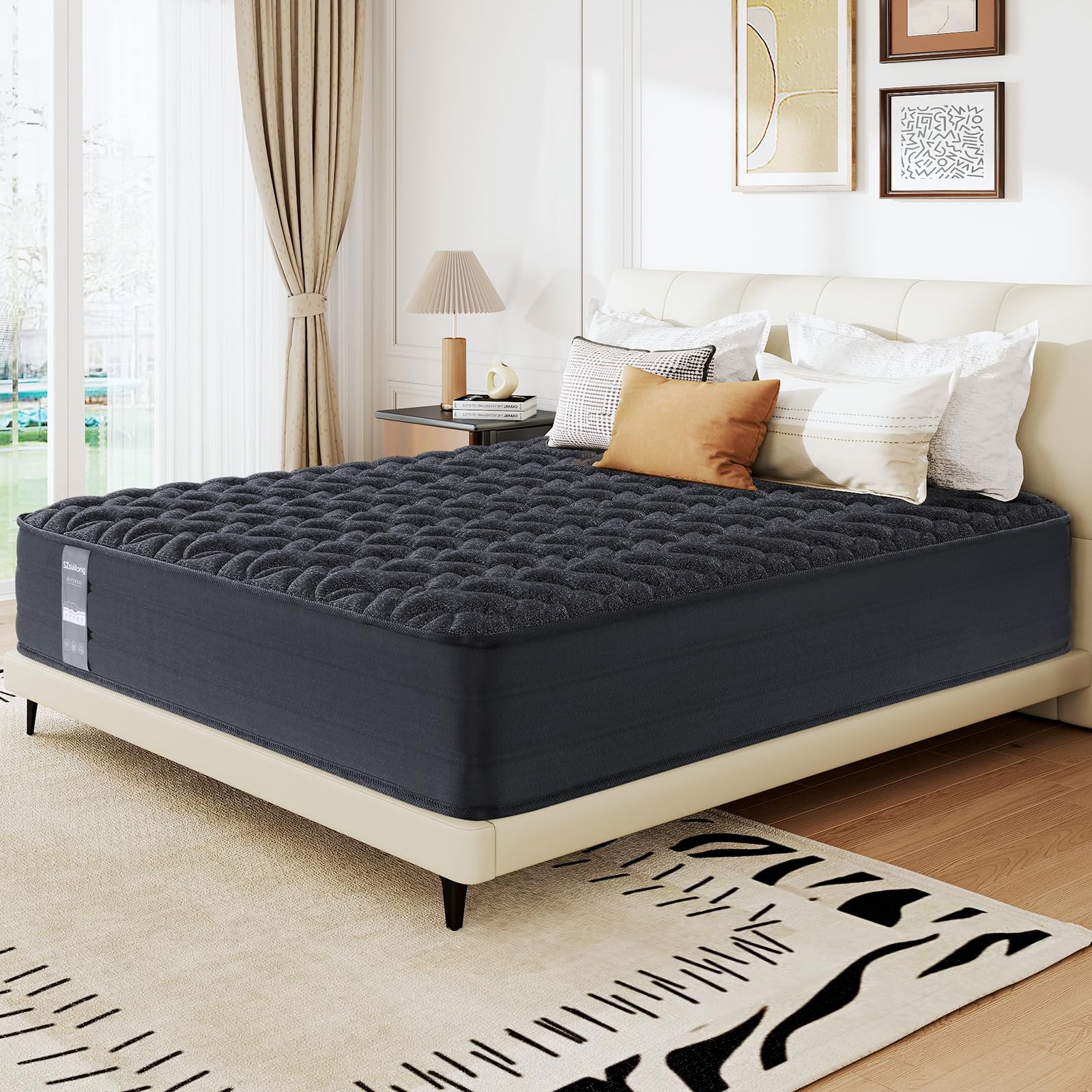 SZsuilong Materasso 120 x 200 cm, H3, altezza 30 cm, materasso a molle a 7 zone, certificato Oeko-TEX, materasso a molle insacchettate, ortopedico con strato in memory foam, per dolori alla schiena e