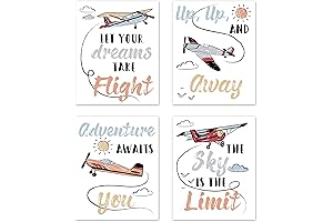 Sweet Jojo Designs Airplane Art for Nursery Decor