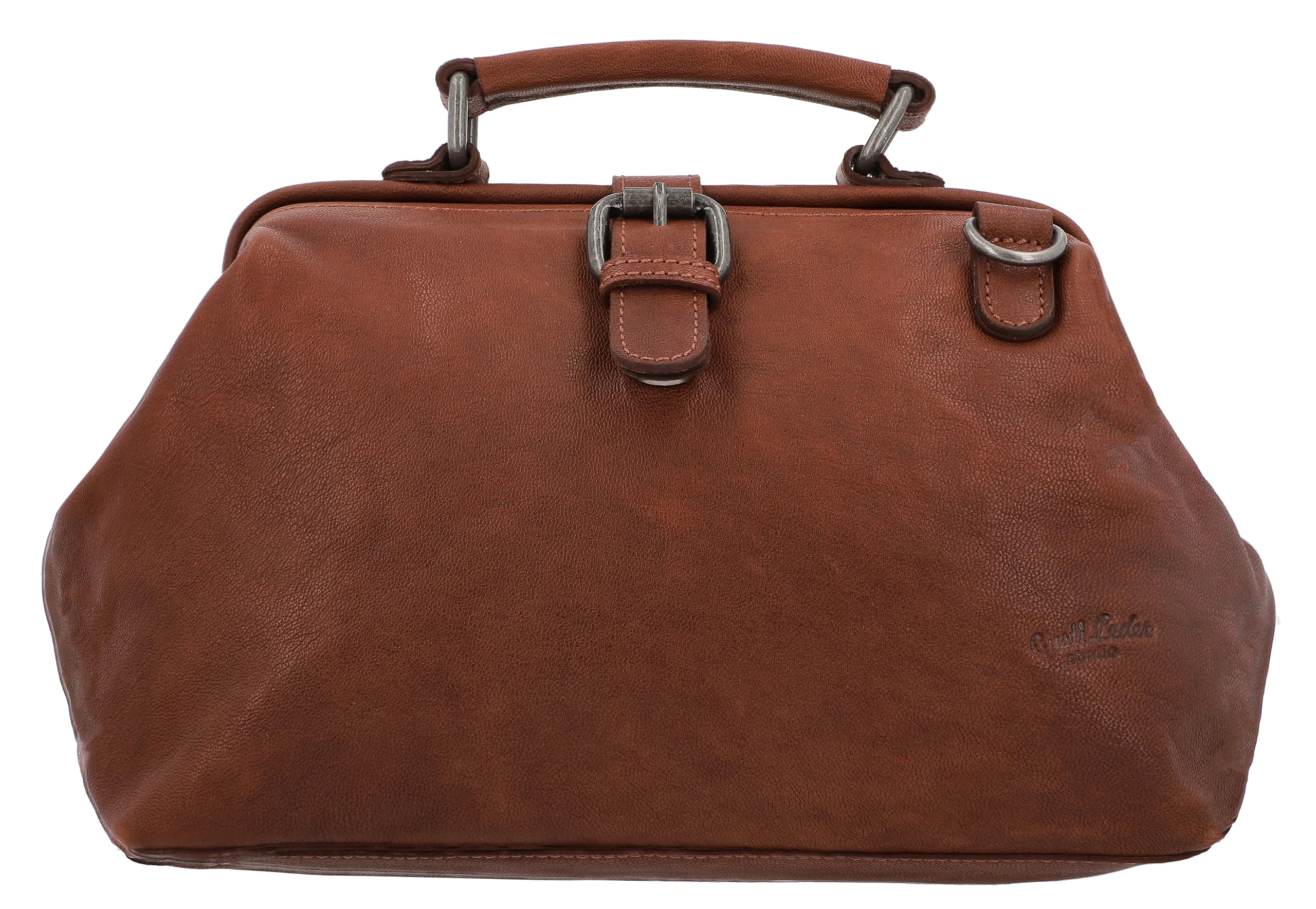 Gusti Bandolera de Cuero - Lillith vintage Bolso de mano Maletin Bolso médico Cuero marrón oscuro