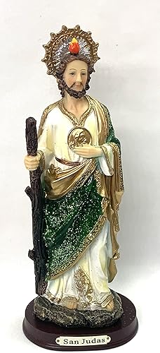 Figura de estatua religiosa de San Judas Tadeo de 9 pulgadas disponible en Yaxa Guatemala