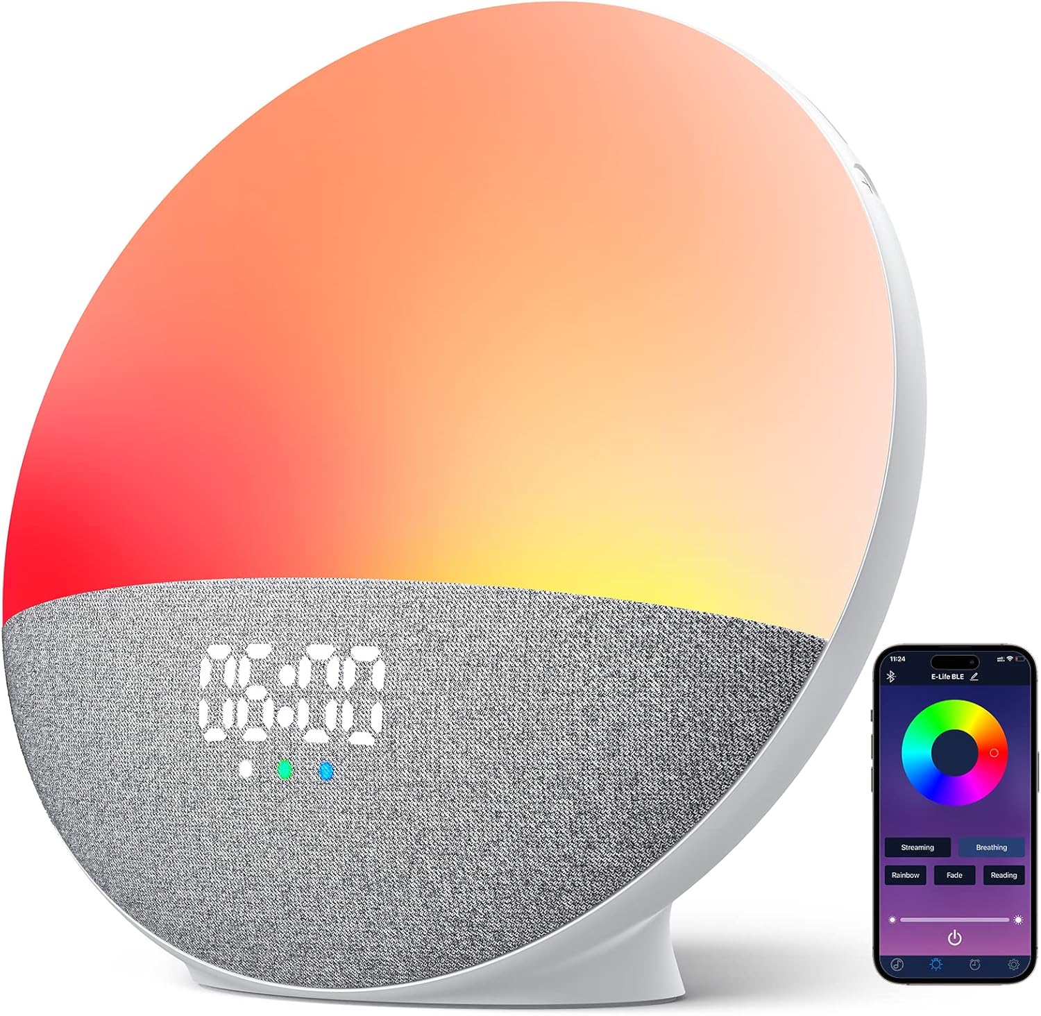 Wake Up Light Sunrise Alarm Clock with Sound Machine for