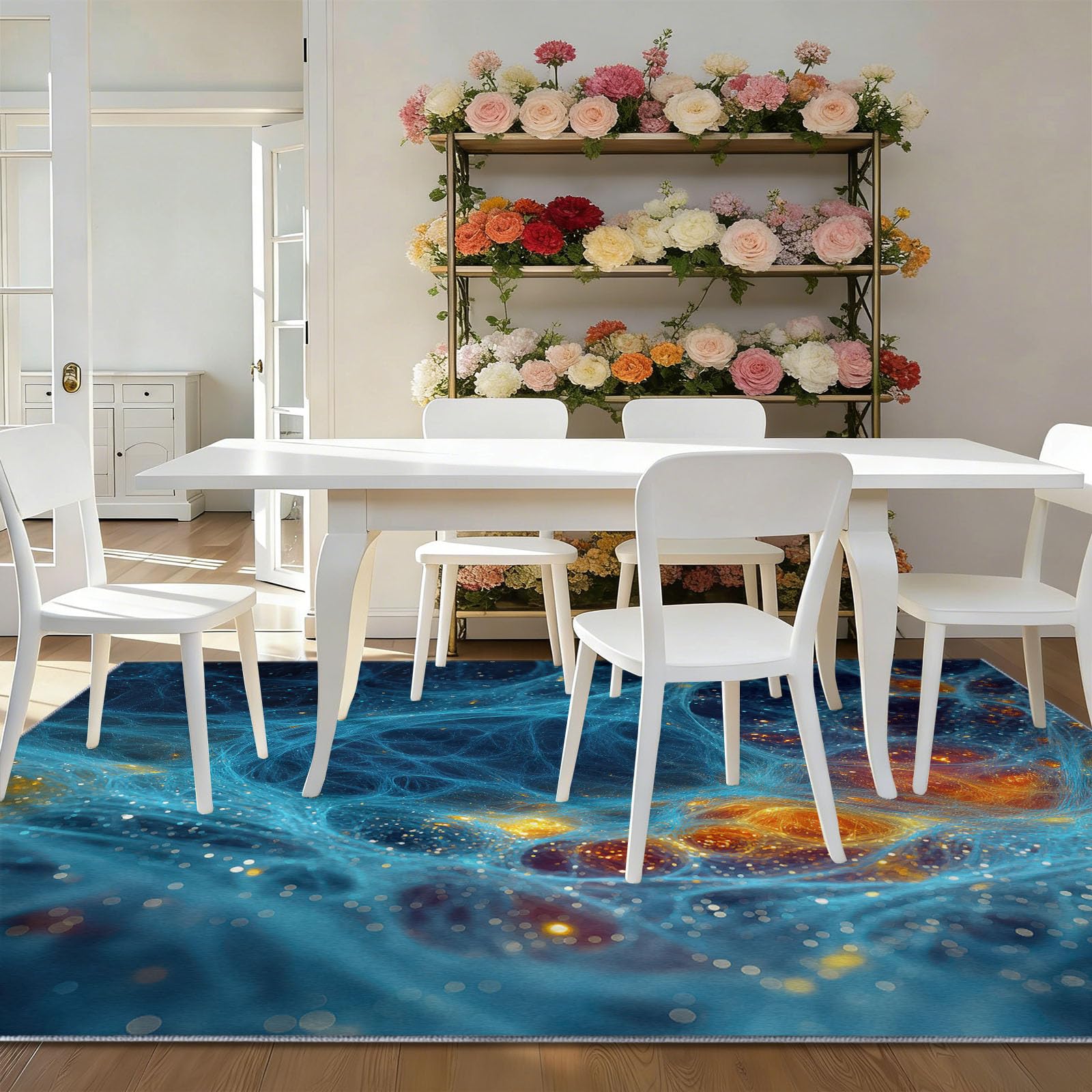 80 x 150 cm, wielokolorowy dywan do salonu, nadaje się do prania