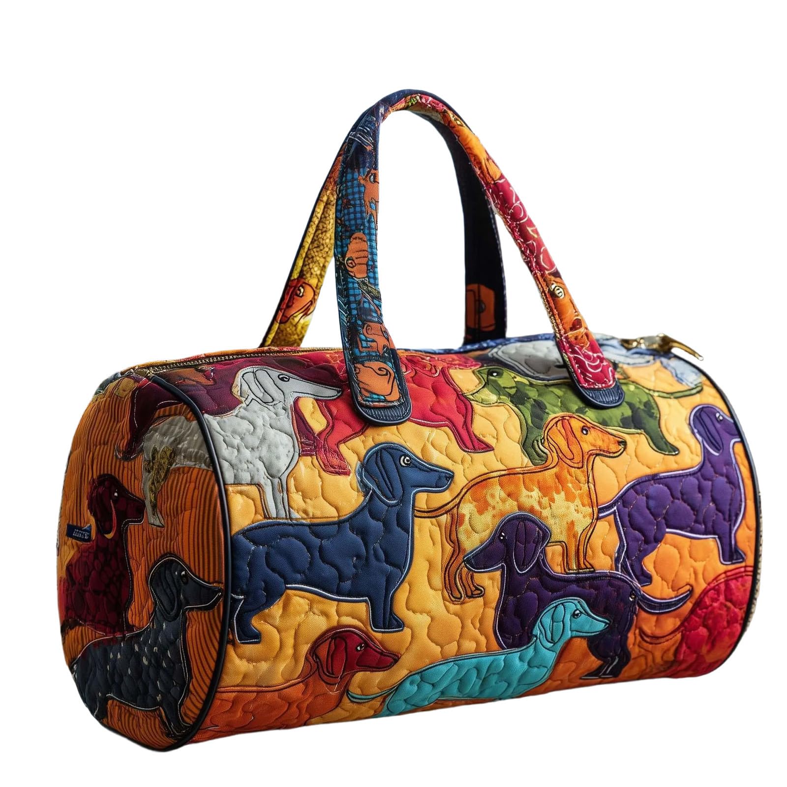 Travel Duffle Bag for Men Women, Bus Hippie Van Quilted Duffle Bag Bohemian Embroidery Weekend Bags Funny Novelty Bags Boho Retro Handbag Carry On Tote Weekender for Short Trip Camping