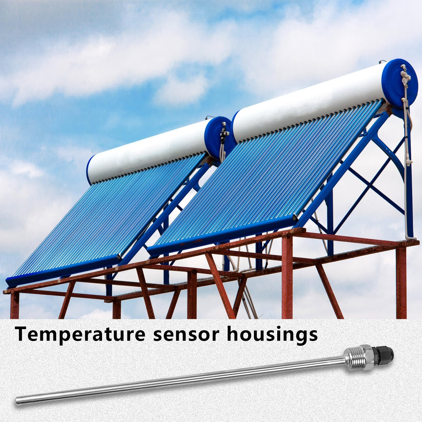 2 stuks 50 mm dompelhulzen G1/2 inch schroefdraad voor temperatuursensor, dompelhulzen temperatuursensor, roestvrijstalen dompelhulzen, dompelhulzen voor thermoelementen, beschermbuis voor
