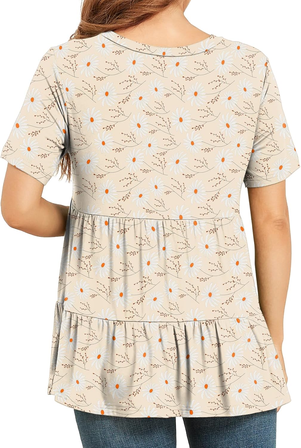 Xpenyo Women's Maternity T Shirts Short Sleeve Tiered Basic Casual Pregnancy Top - Image 5