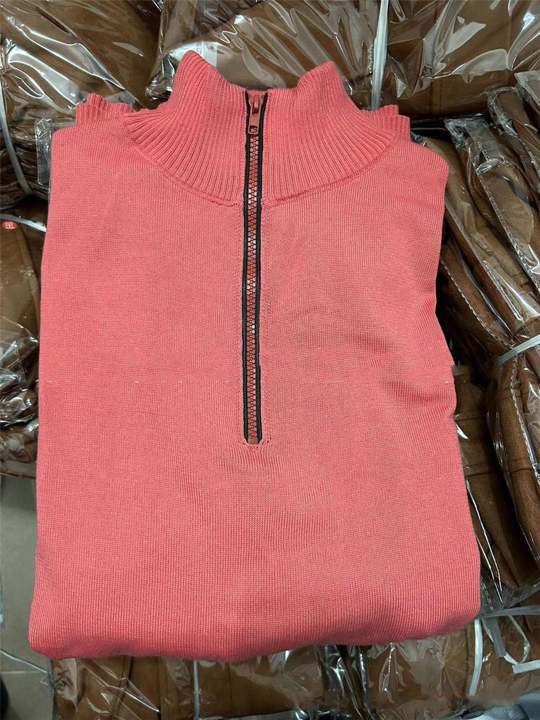 Maglione di lana da uomo con zip a maniche lunghe
