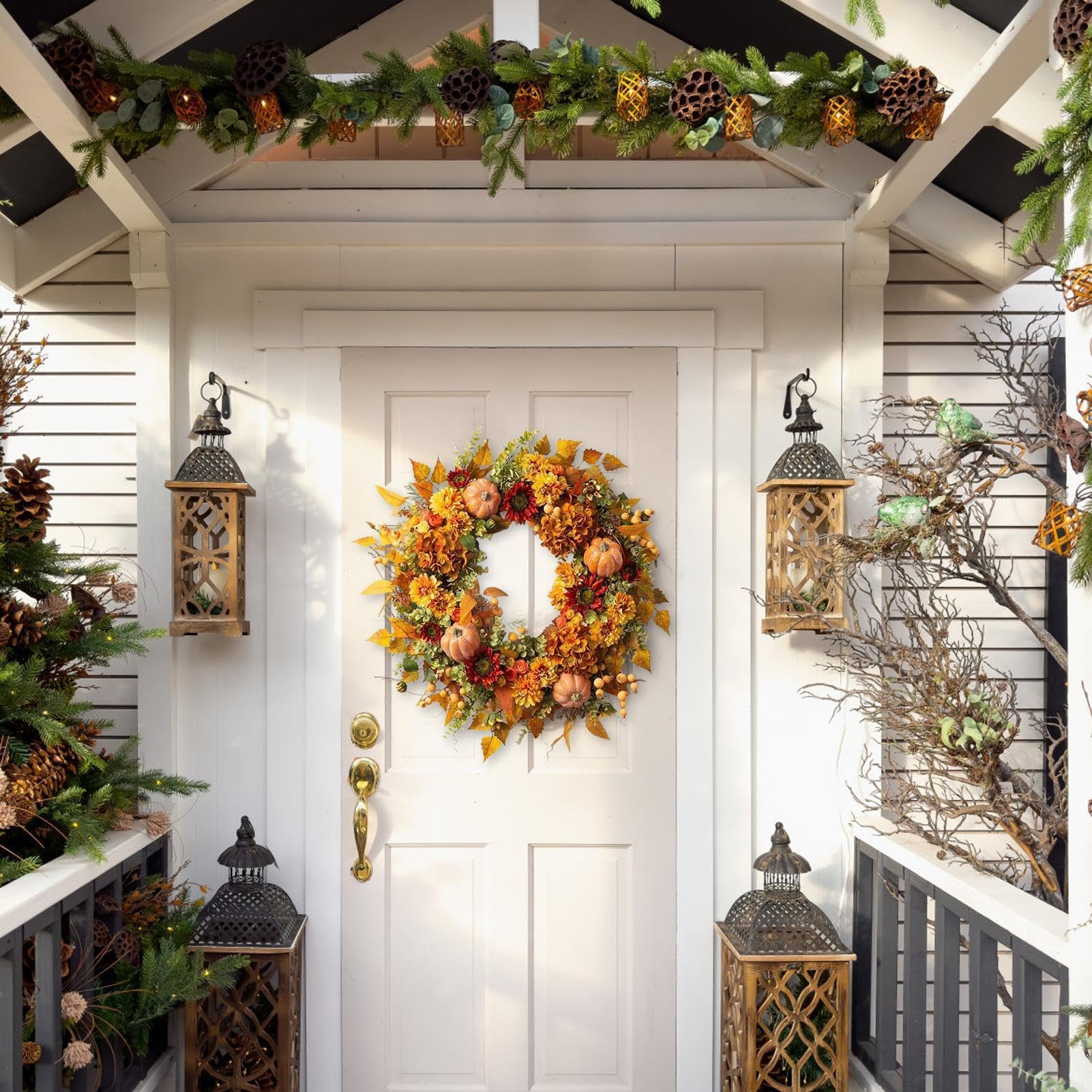 Ghirlanda Del Ringraziamento Ornamento Realistico del Raccolto Autunnale