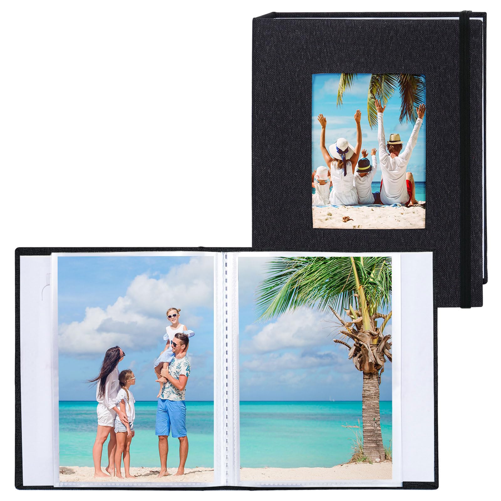 Vienrose Álbumes de Fotos Pequeños 15x10cm Fotos, 2 Paquetes de Mini Álbumes de Fotos con Cubierta de Lino, 26-Páginas con Capacidad para 52 Fotos, Obras de Arte o Postales Beige — view 10