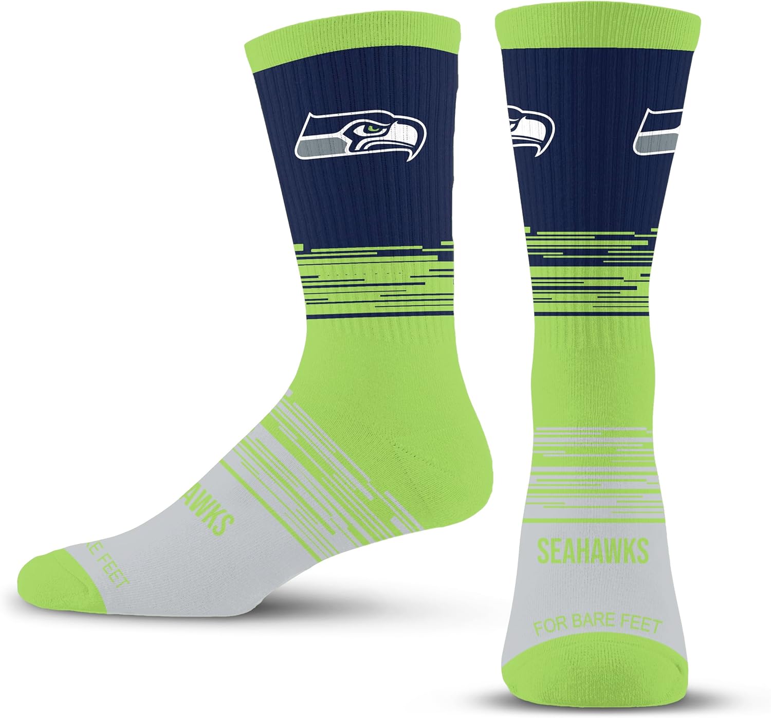 For Bare Feet NFL mens Elevate Crew Sock