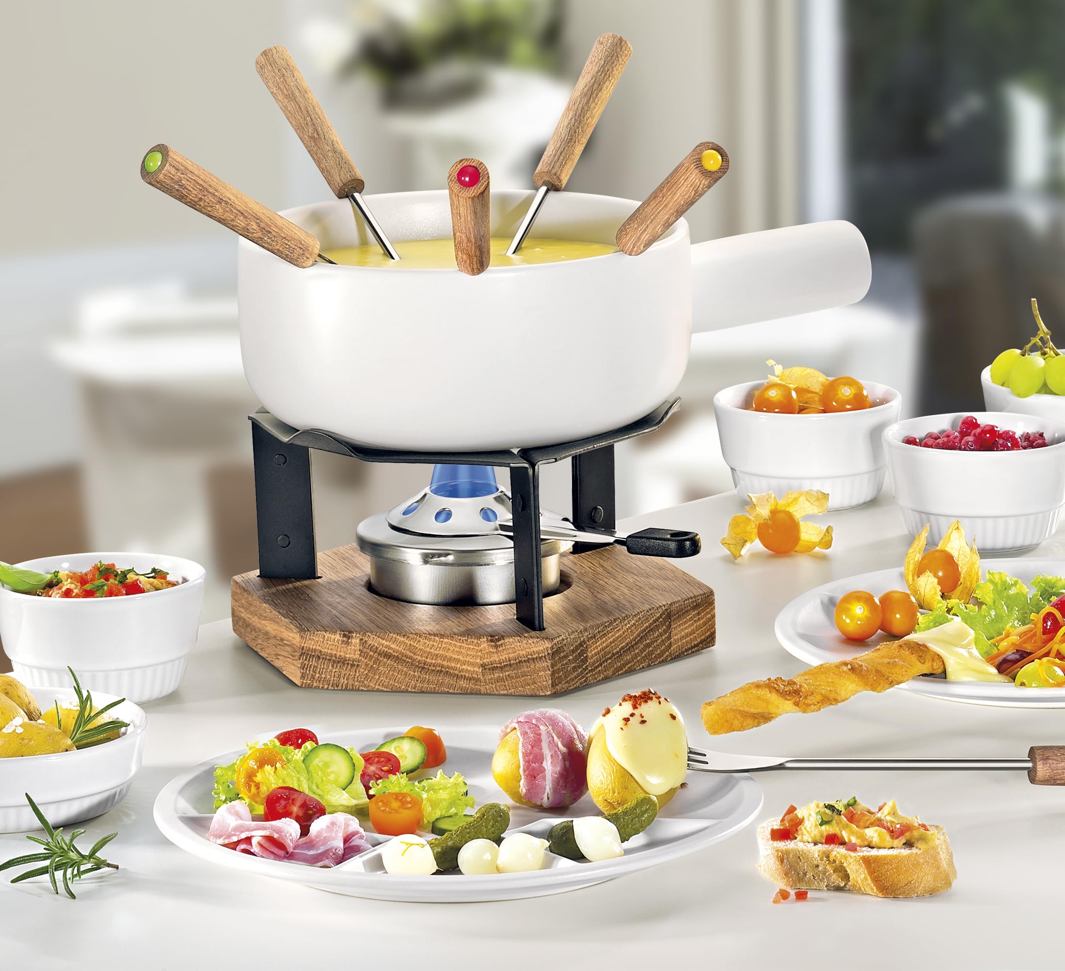 Spring 2896405920 zestaw do fondue serowego, ceramika