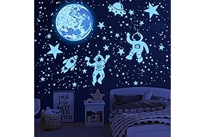 Glow in the Dark Space Decals for Boys' Room Decor