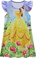 Vista 1 de AOVCLKID Disfraz de princesa para niñas, vestido casual con estampado de dibujos animados