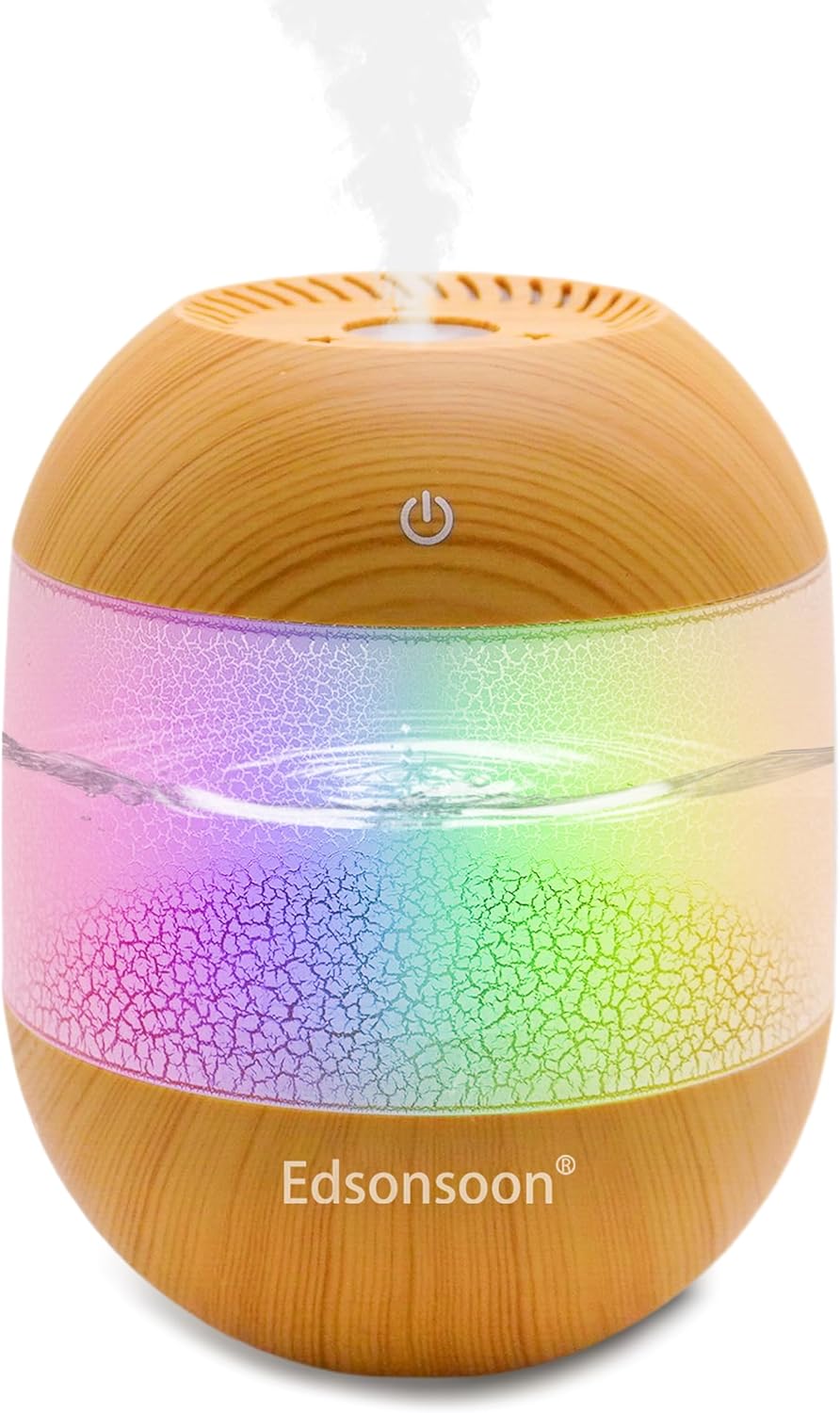 Ultrasonic Cool Mist Humidifier for Bedroom, Mini Desktop Humidifier with Volcano LED Light, USB Quiet Aroma Diffuser, Essential Oil Compatible for Home, Office, Baby Room & Gift Use (White)
