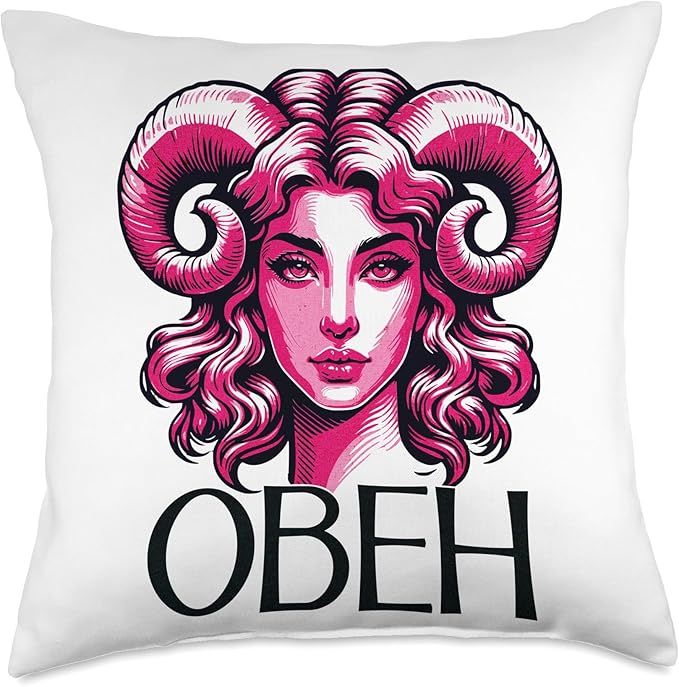 Astrological Russia Sign Aries Birthday Cyrillic Russian Throw Pillow