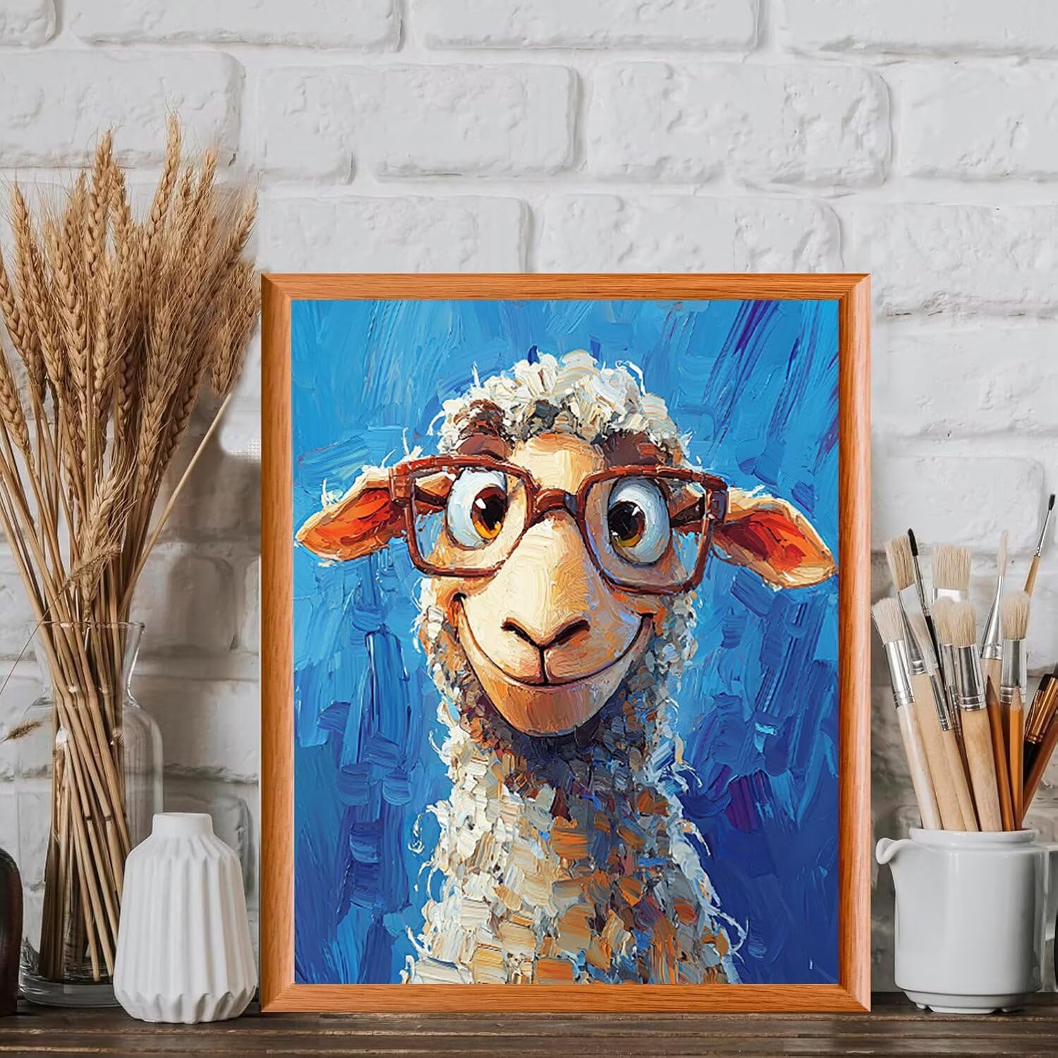 WEISHIWE Dipingere con i Numeri Adulti Pecora animale, 80x100cm s-199 | Paint by Numbers Kit con Pennelli e Acrilico Pigmento, Fai da te Olio La Pittura di Numeri Kit, Decora la Casa, senza Cornice